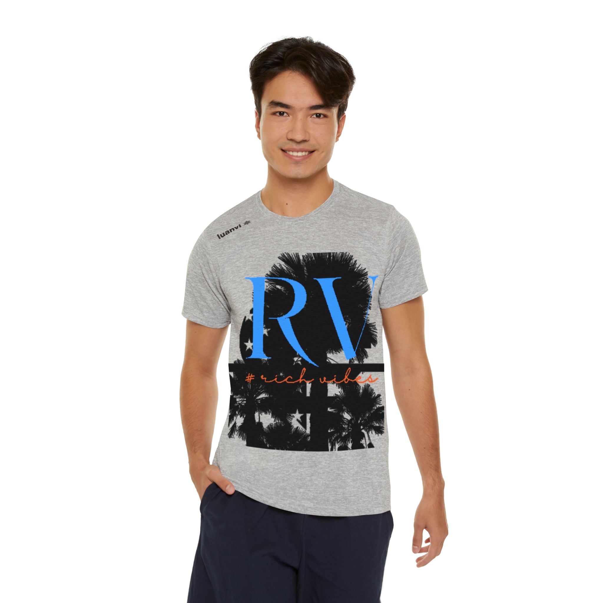 Rich Vibes Palm Tree RV Pulse - Men's Sports T-shirt