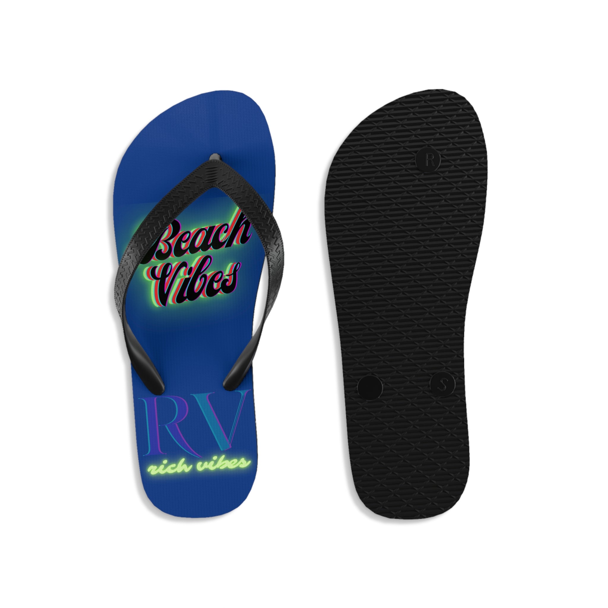 Rich Vibes RV Neon Beach Vibes - Unisex Flip-Flops - S