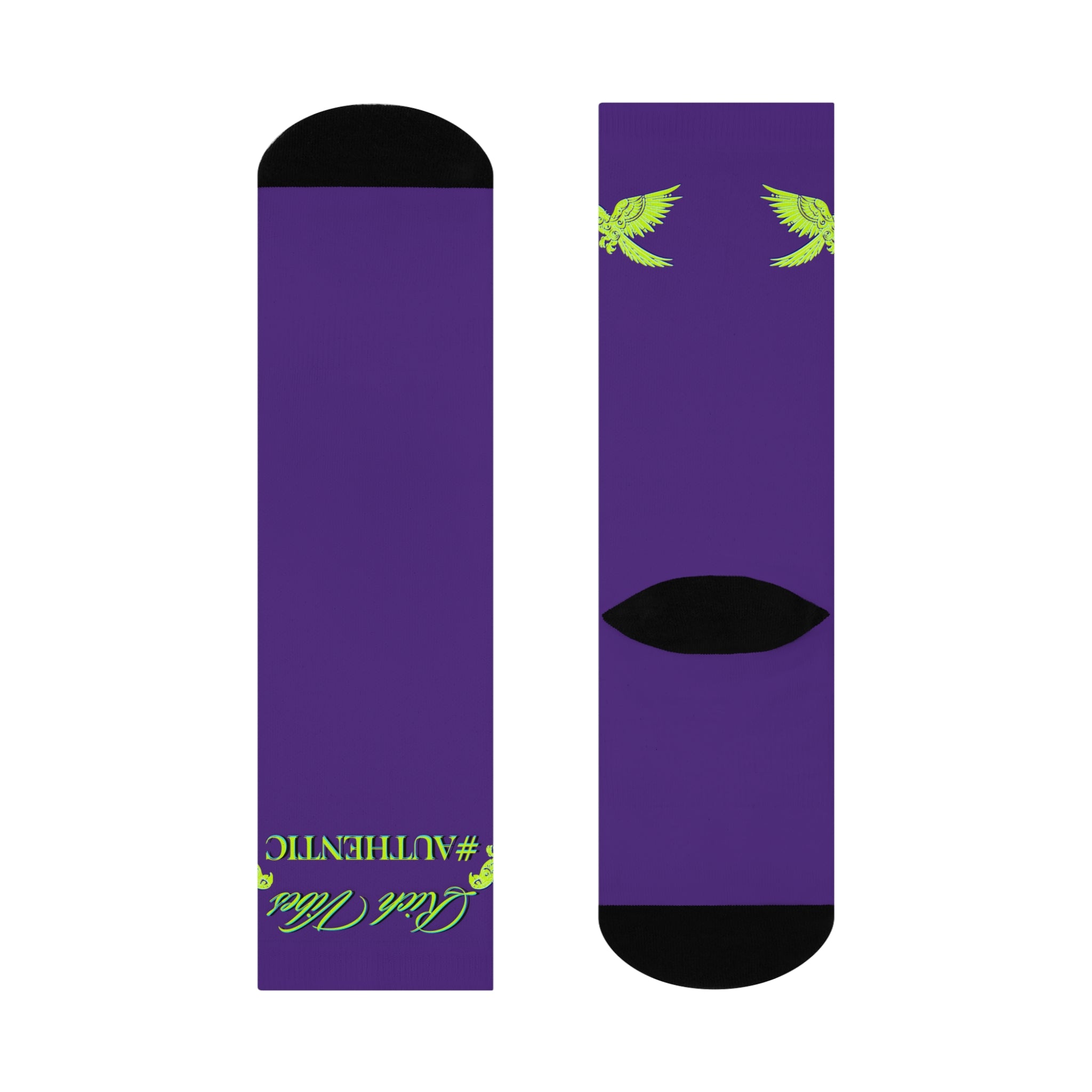 Rich Vibes Authentic Volt Parrot Logo - Cushioned Crew Socks (Purple)