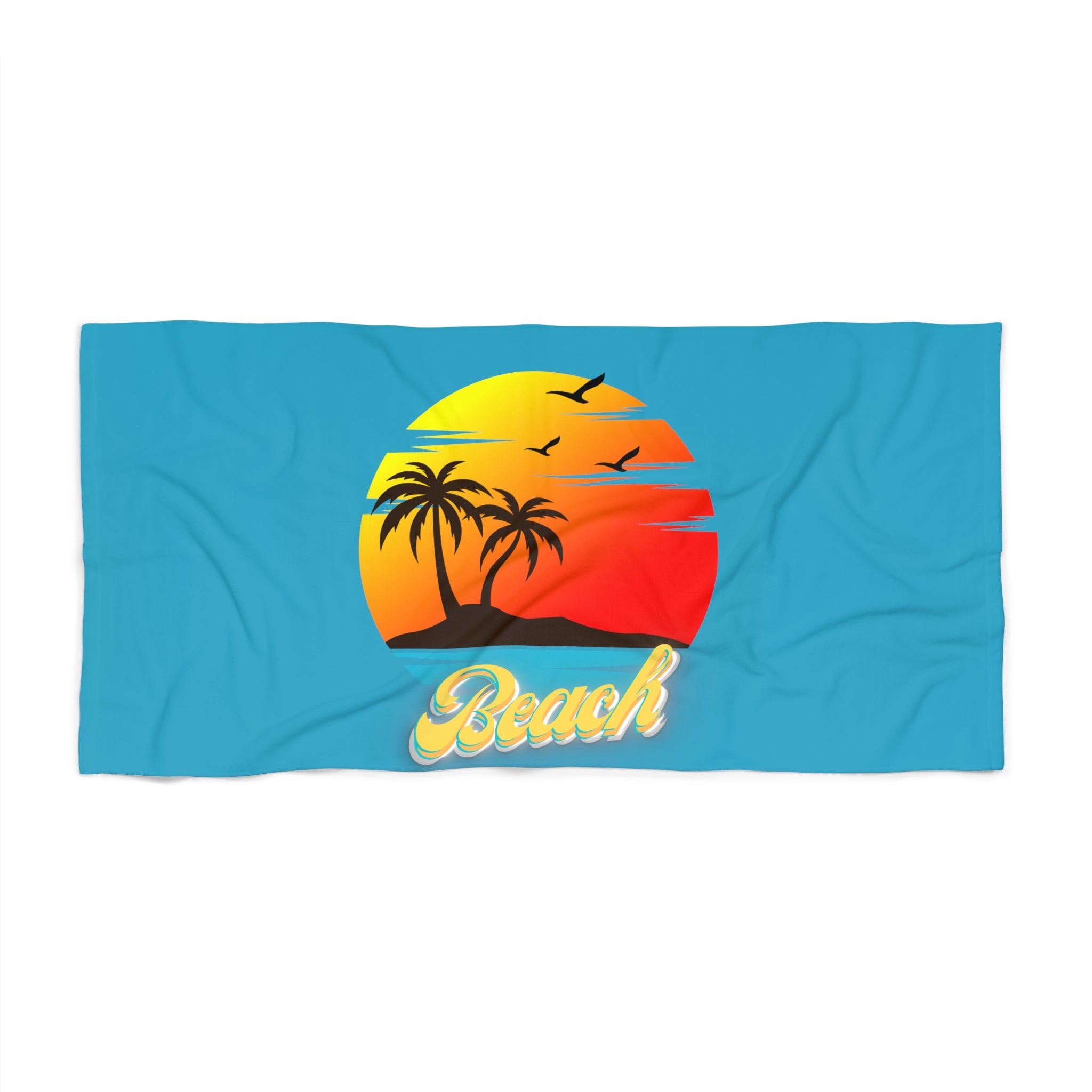 Rich Vibes Beach Vibes Golden Sunset - Beach Towel - Turquoise
