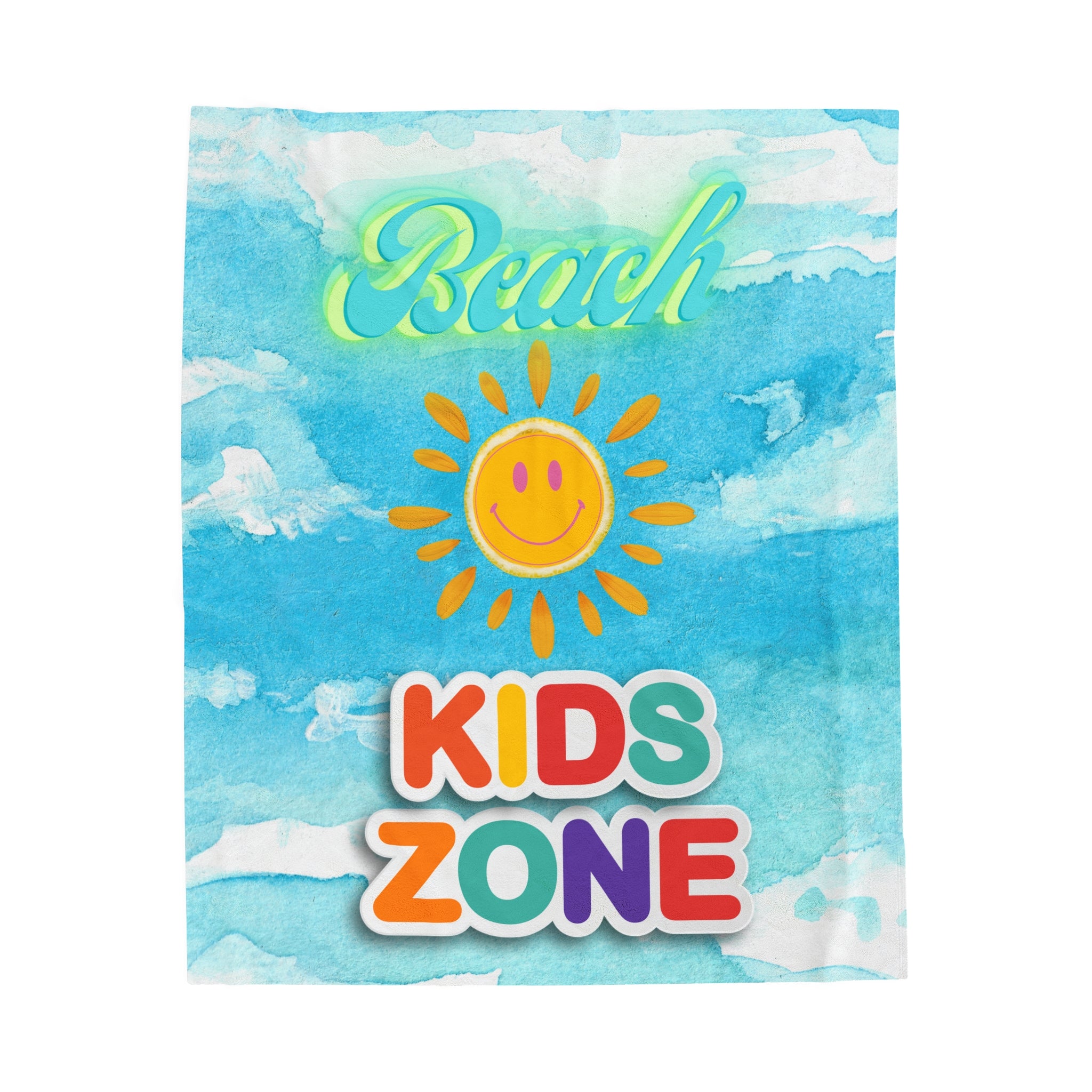 RV Beach Kids Zone - Velveteen Plush Blanket