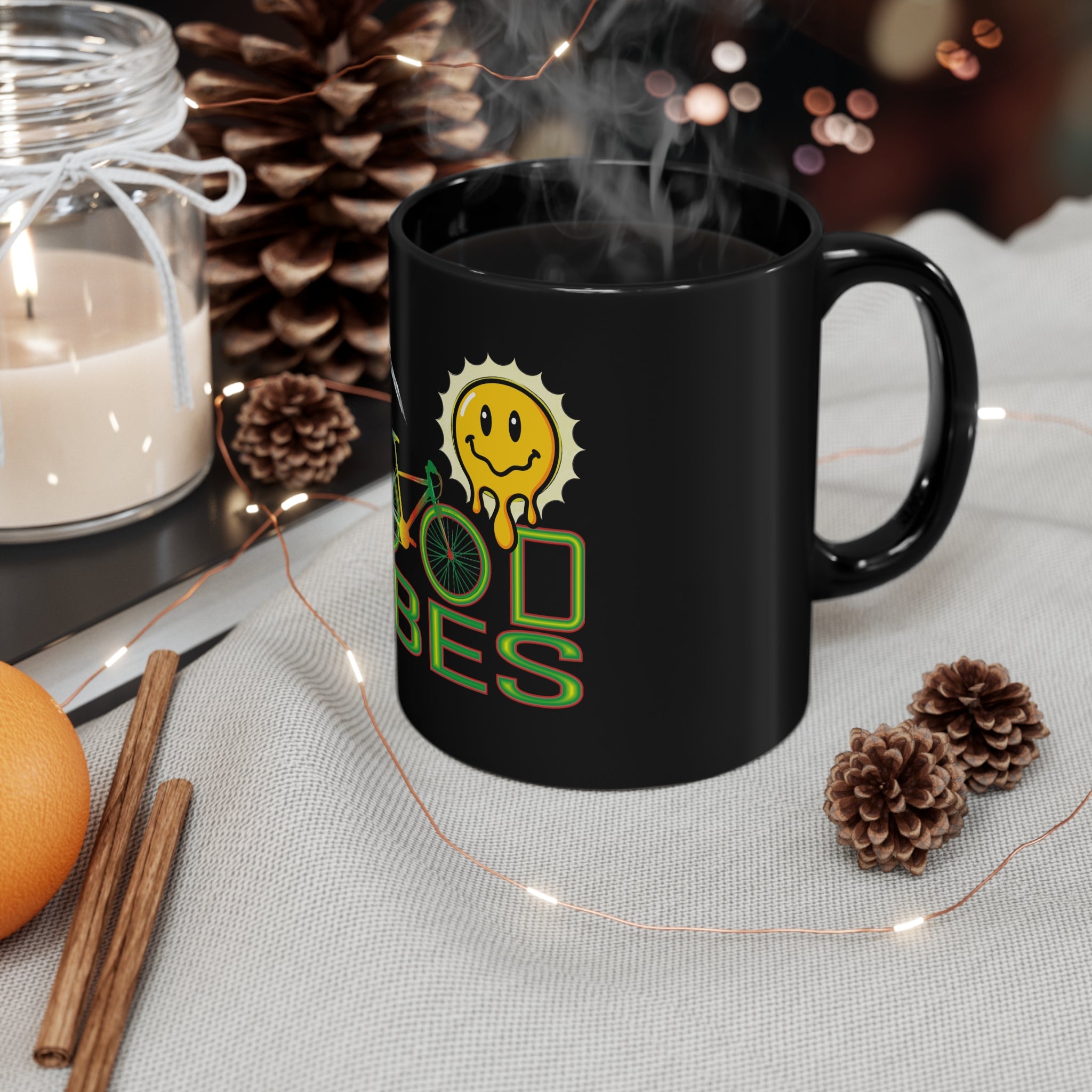 Good Morning Good Vibes -11oz Black Mug
