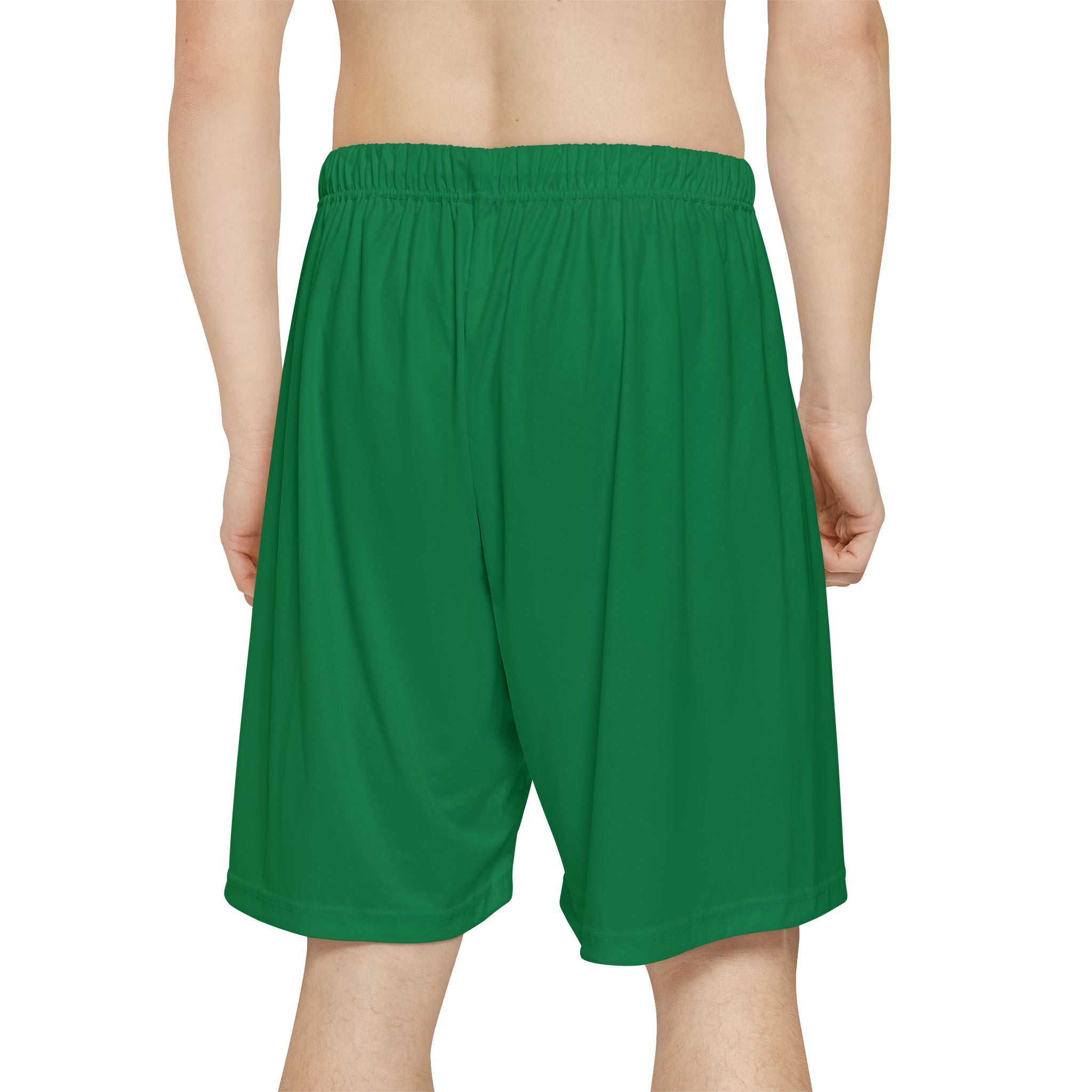 Rich Vibes RV Palm Tree Silhouette Men’s Sports Shorts (AOP) Turf Green