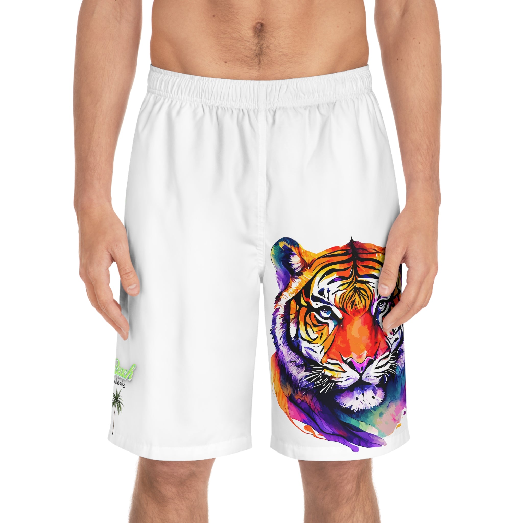 Rich Vibes Volt Beach Chill Vibes 2.0 White - Men's Board Shorts (AOP)