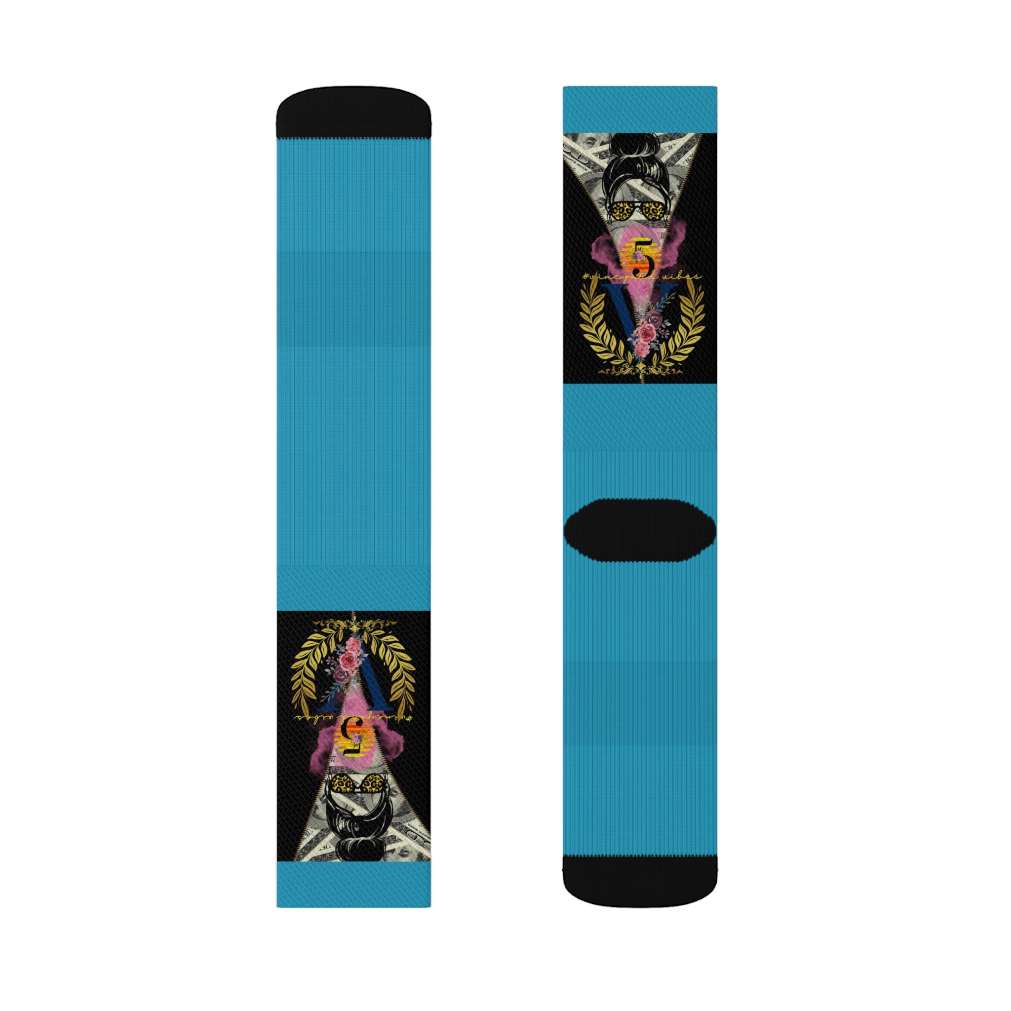 Vineyard Vibes V5 Vibes Colab Turquoise - Sublimation Socks