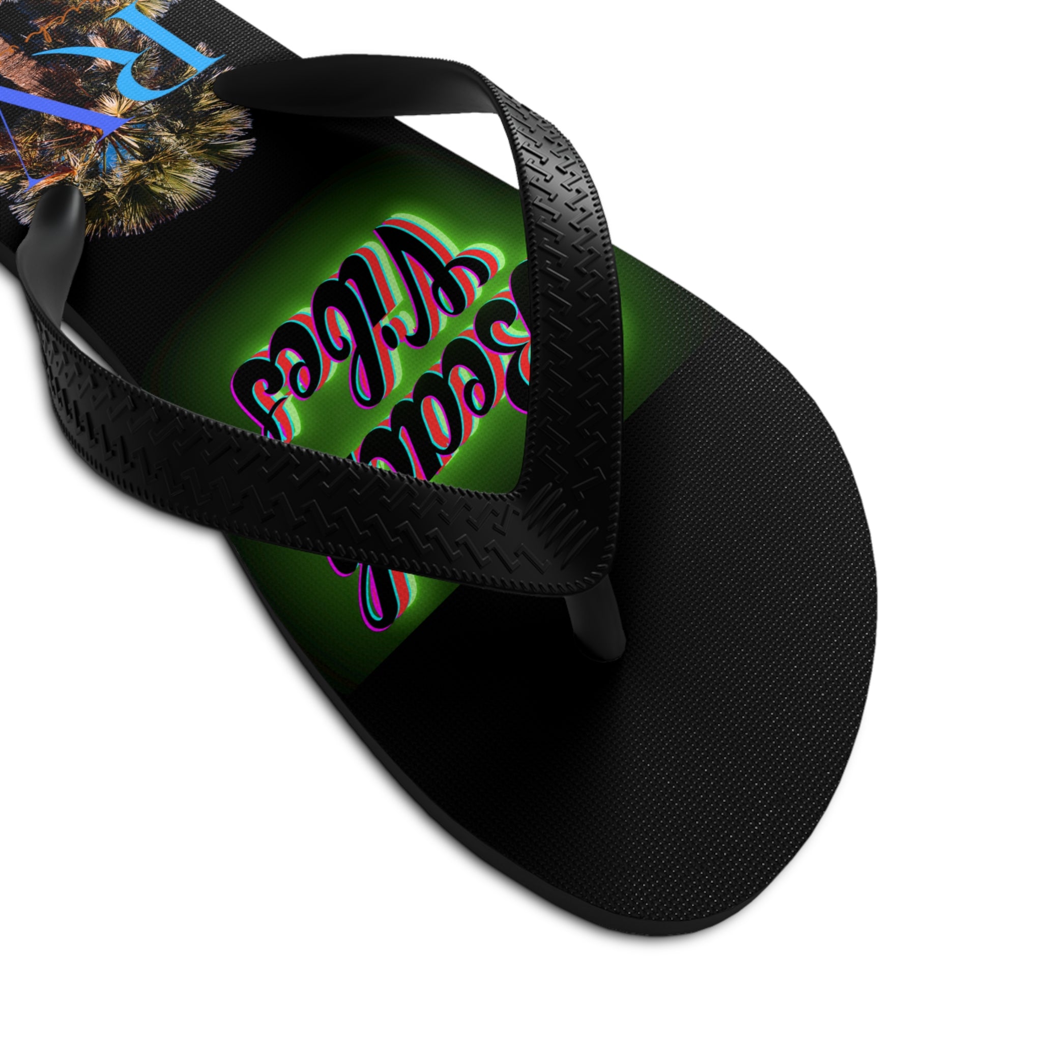 Rich Vibes RV Palm Tree Beach Vibes - Unisex Flip-Flops - S