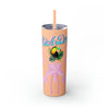 Rich Drip Tropical Pink Palm Tree - Skinny Tumbler with Straw, 20oz