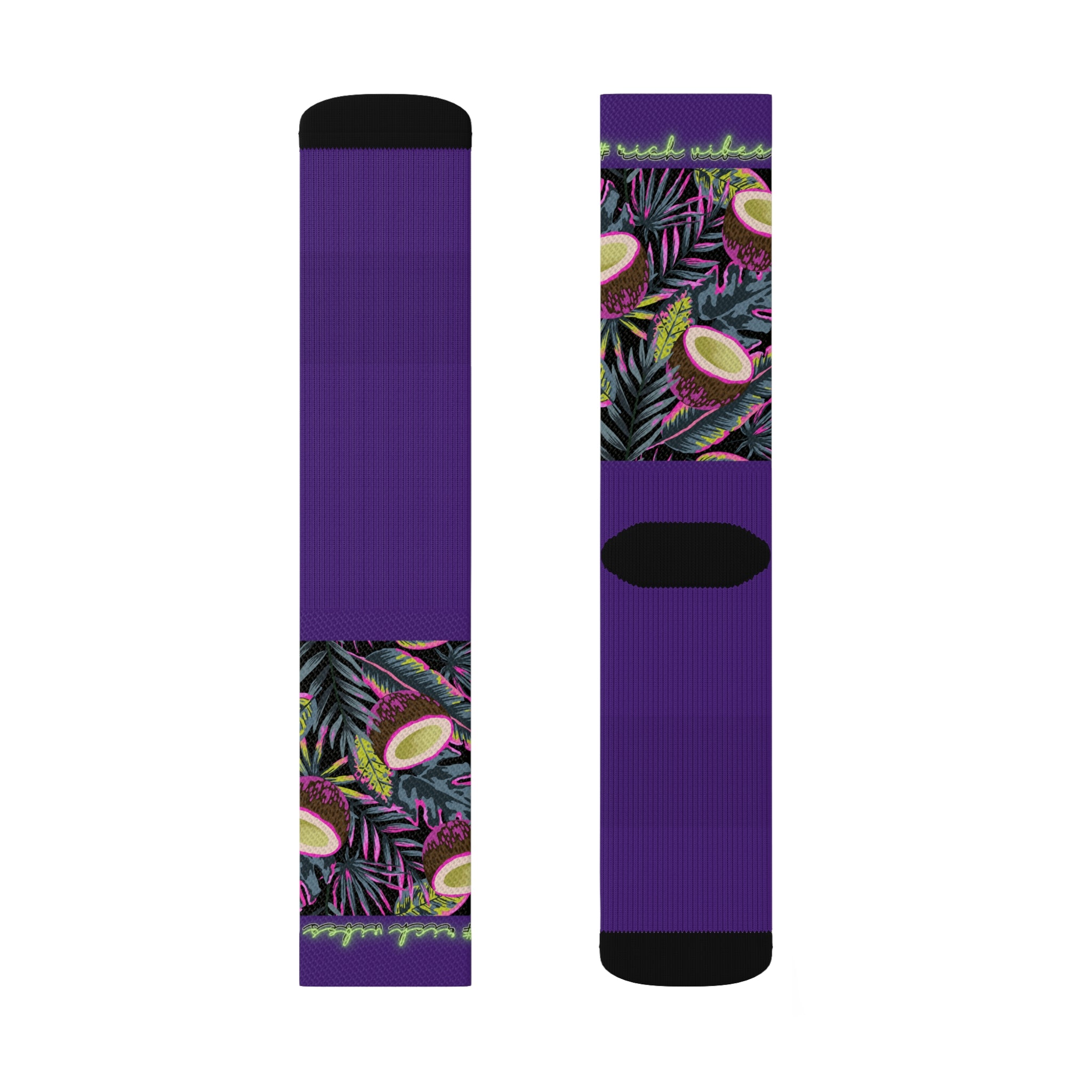 Rich Vibes Volt Tropical Coconut Purple - Sublimation Socks