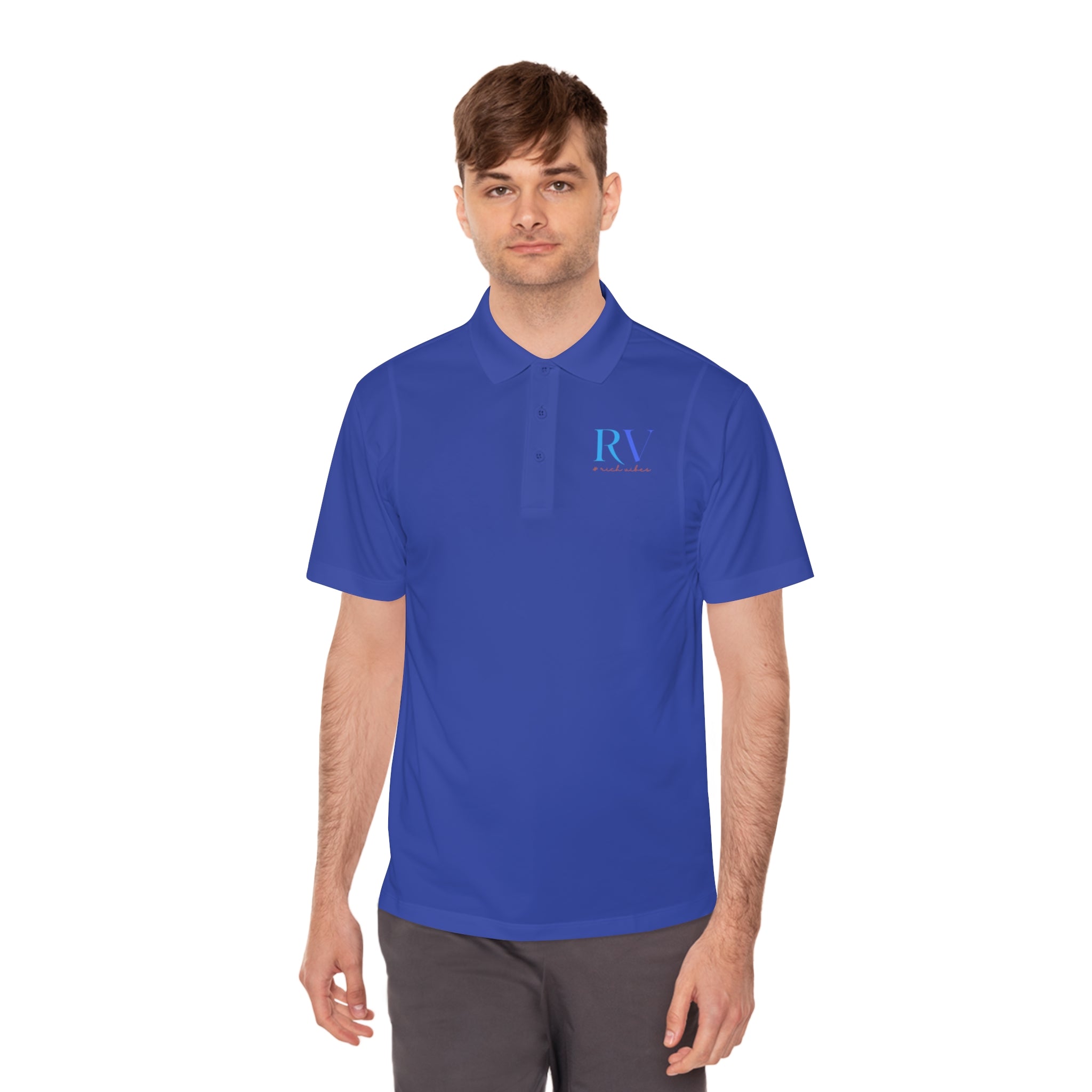 Rich Vibes RV Logo Back 2.0 - Men's Sport Polo Shirt