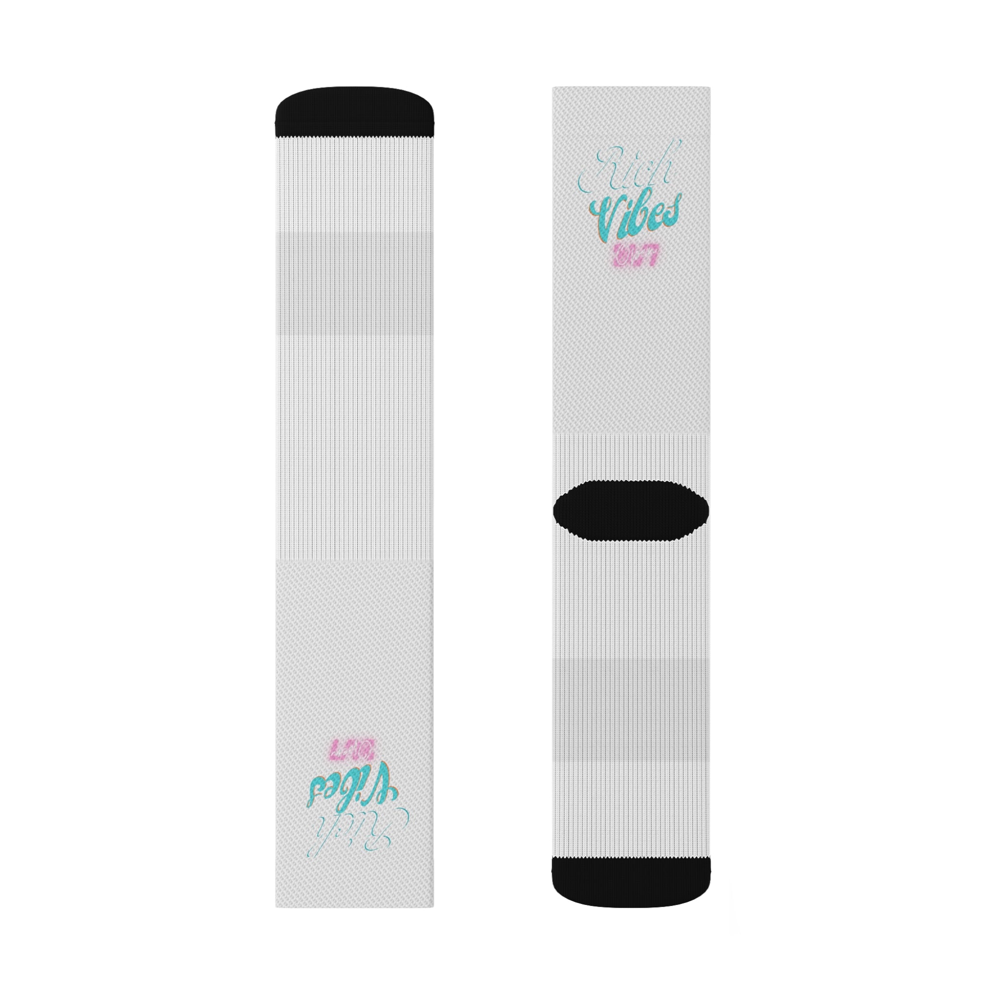 Rich Vibes Miami Colorway White - Sublimation Socks