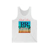 Rich Vibes RR Multi Colored Beach Sunset Drip White - Unisex Jersey Tank