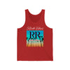 Rich Vibes RR Multi Colored Beach Sunset Drip Red - Unisex Jersey Tank
