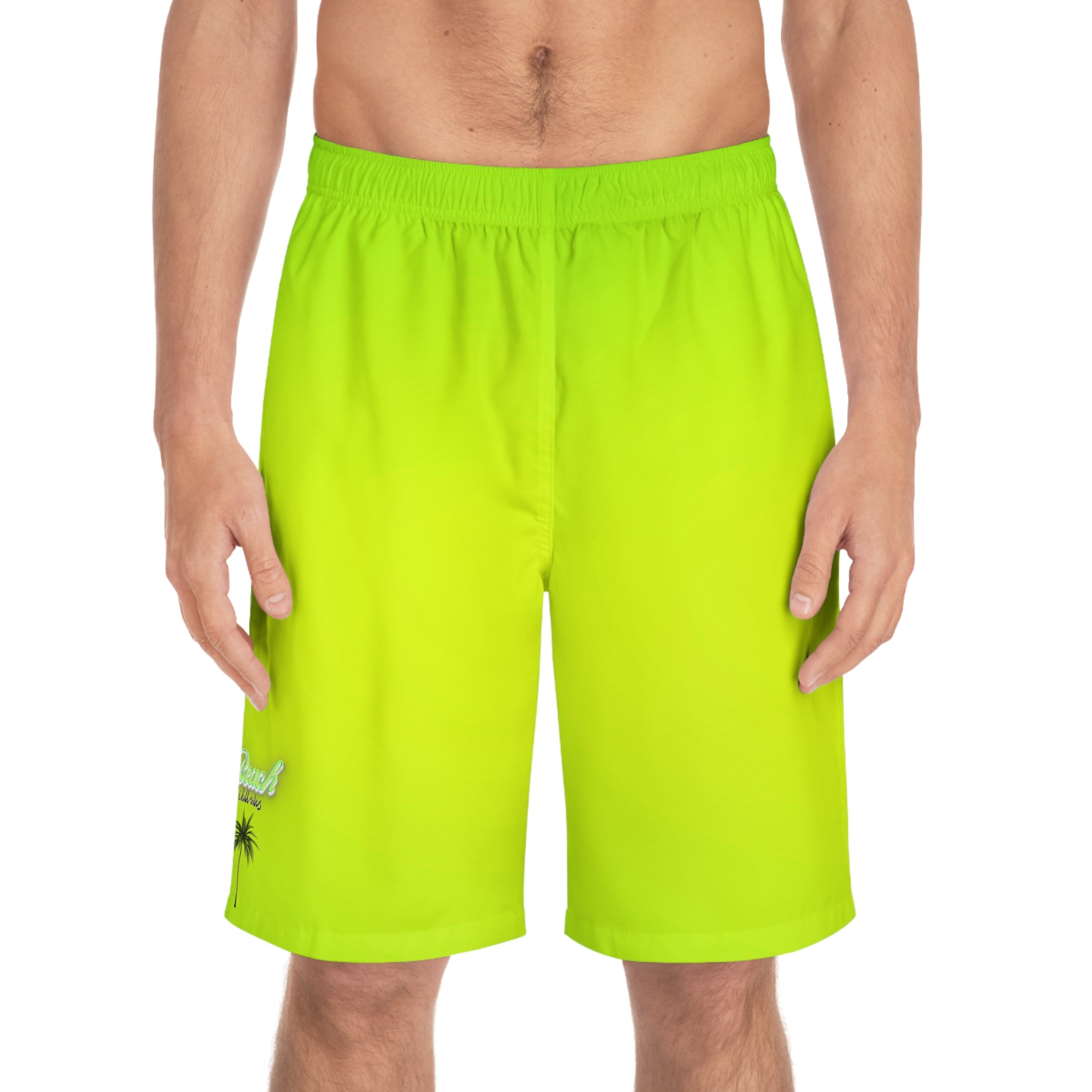 Rich Vibes Lime Green Tropical Beach Chill Vibes 1.0 - Men's Board Shorts (AOP)
