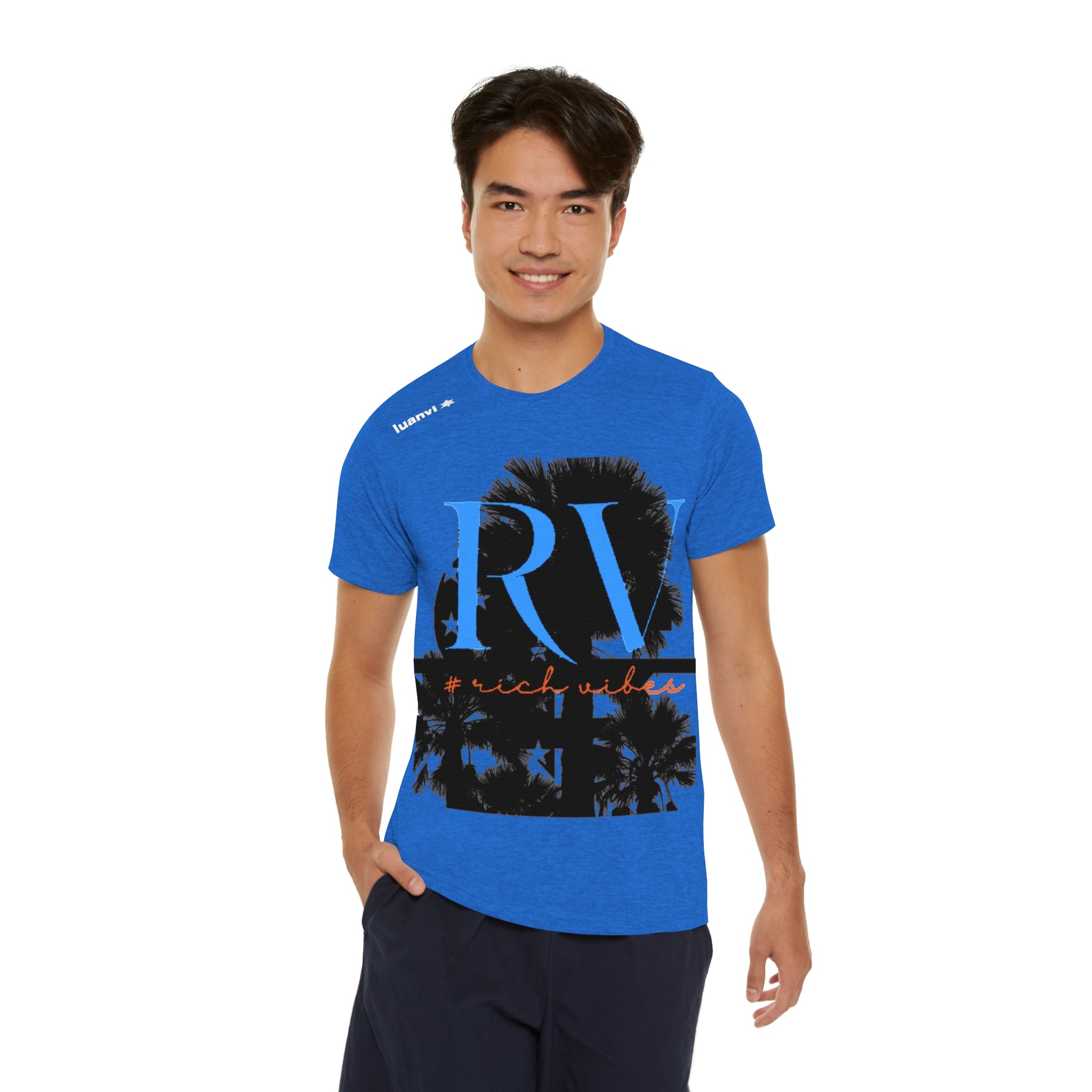 Rich Vibes Palm Tree RV Pulse - Men's Sports T-shirt