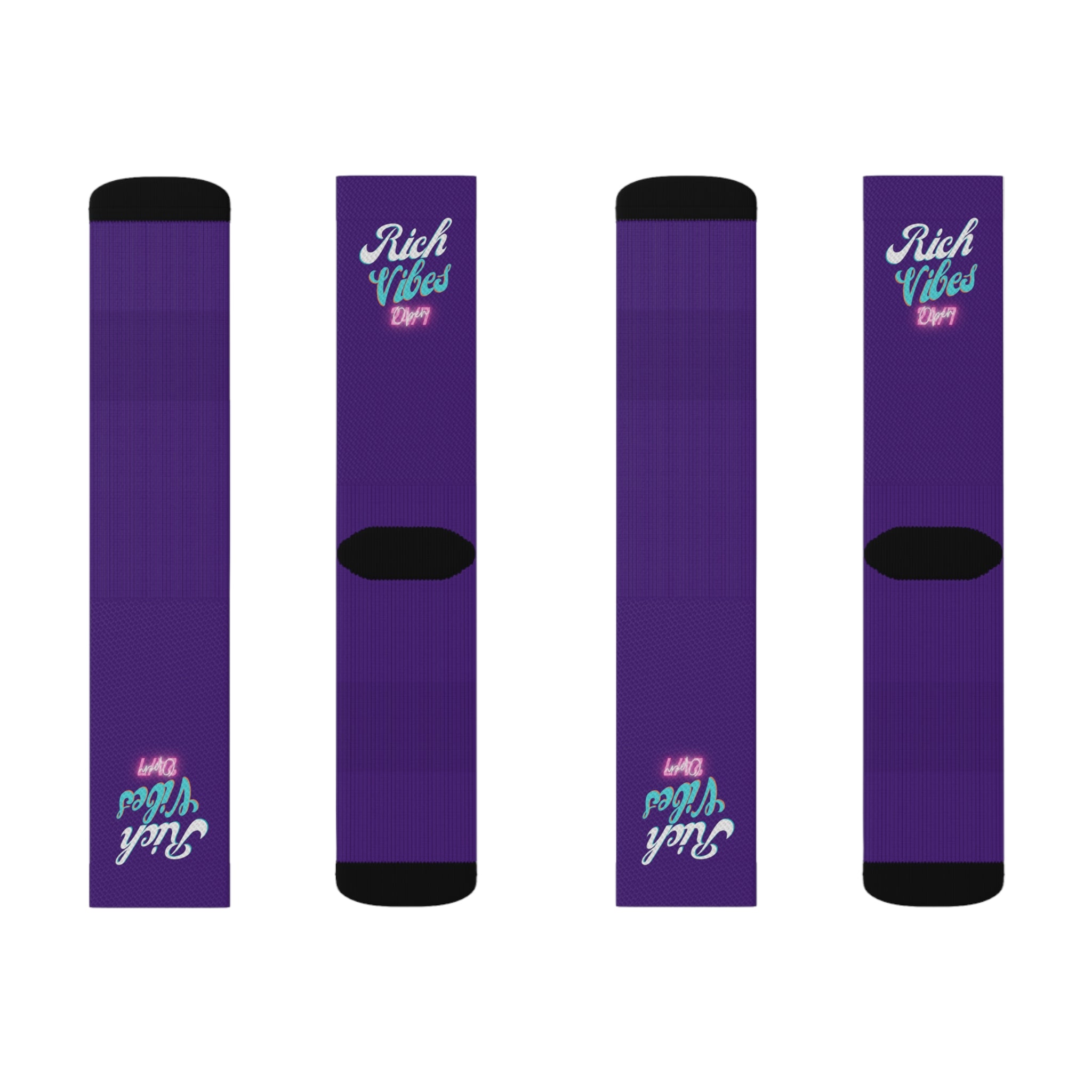 Rich Vibes Miami Colorway Purple - Sublimation Socks