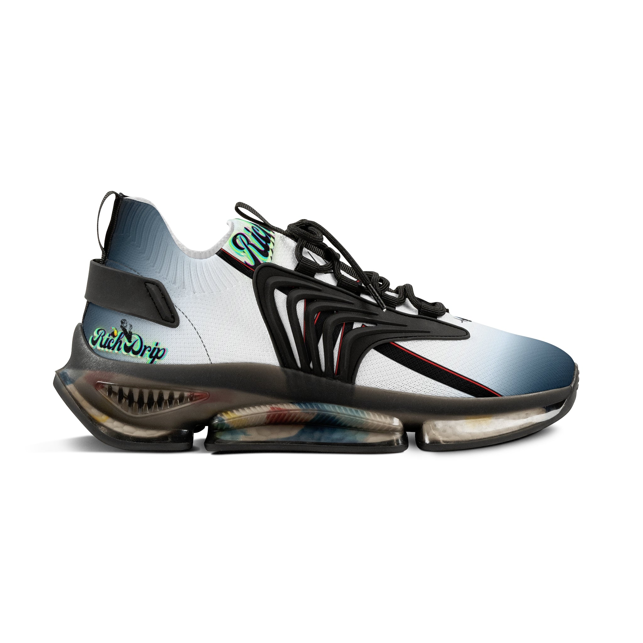 RV5 Pulse White Moonlight Sport Stripe Tropical Neon Green Glow Logo - Men's Mesh Sneakers White