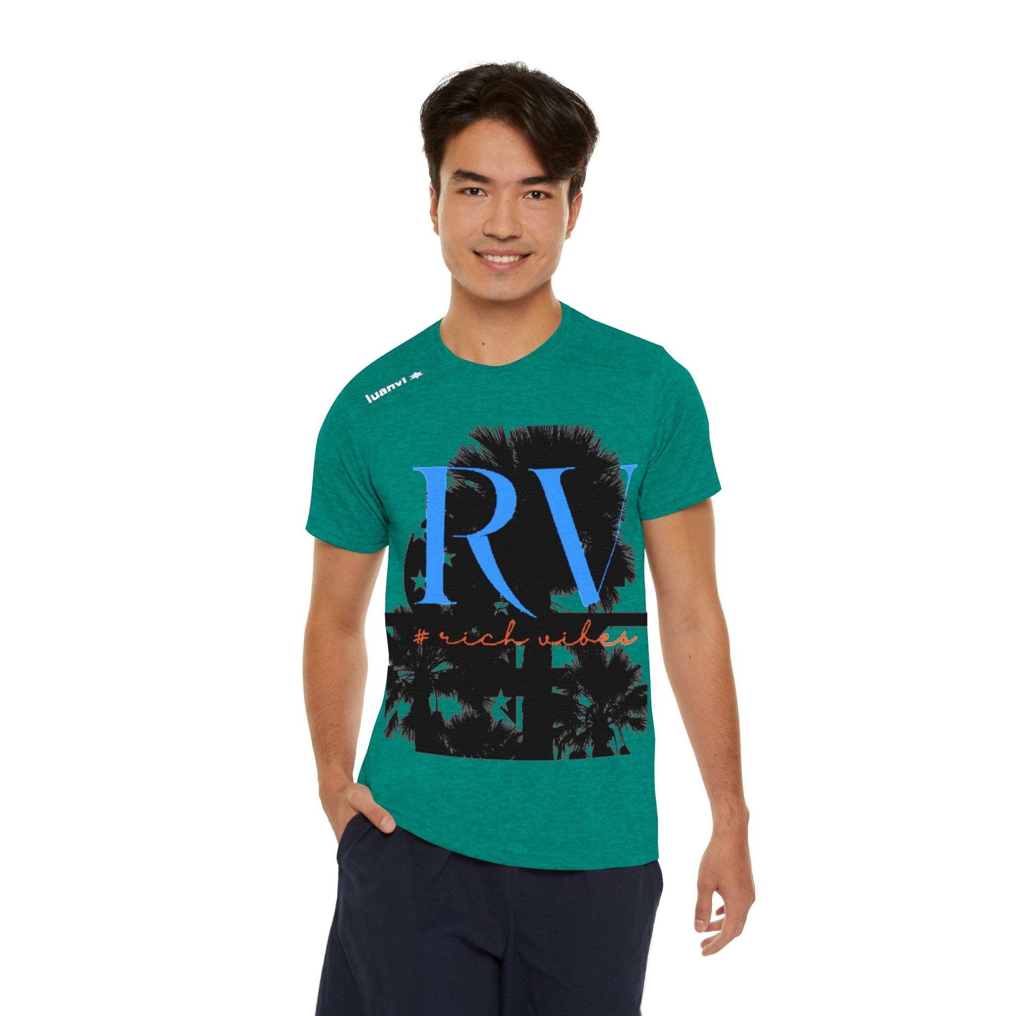 Rich Vibes Palm Tree RV Pulse - Men's Sports T-shirt
