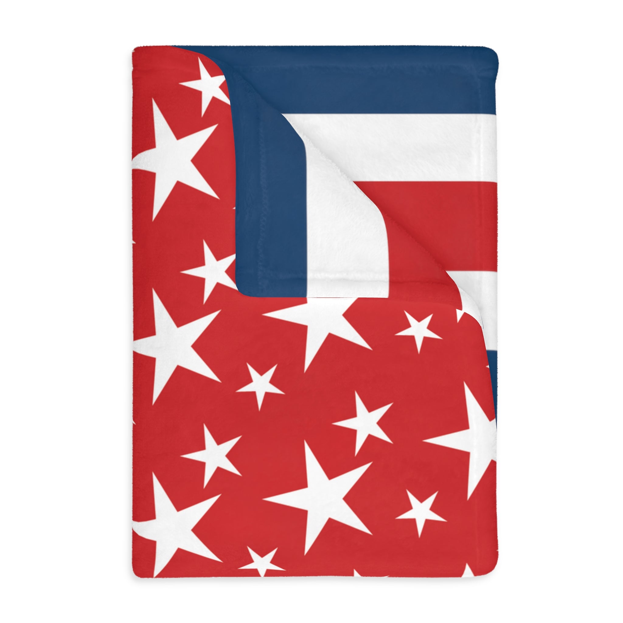 Stars and Stripes Red Velveteen Minky Blanket - (Two-sided print)