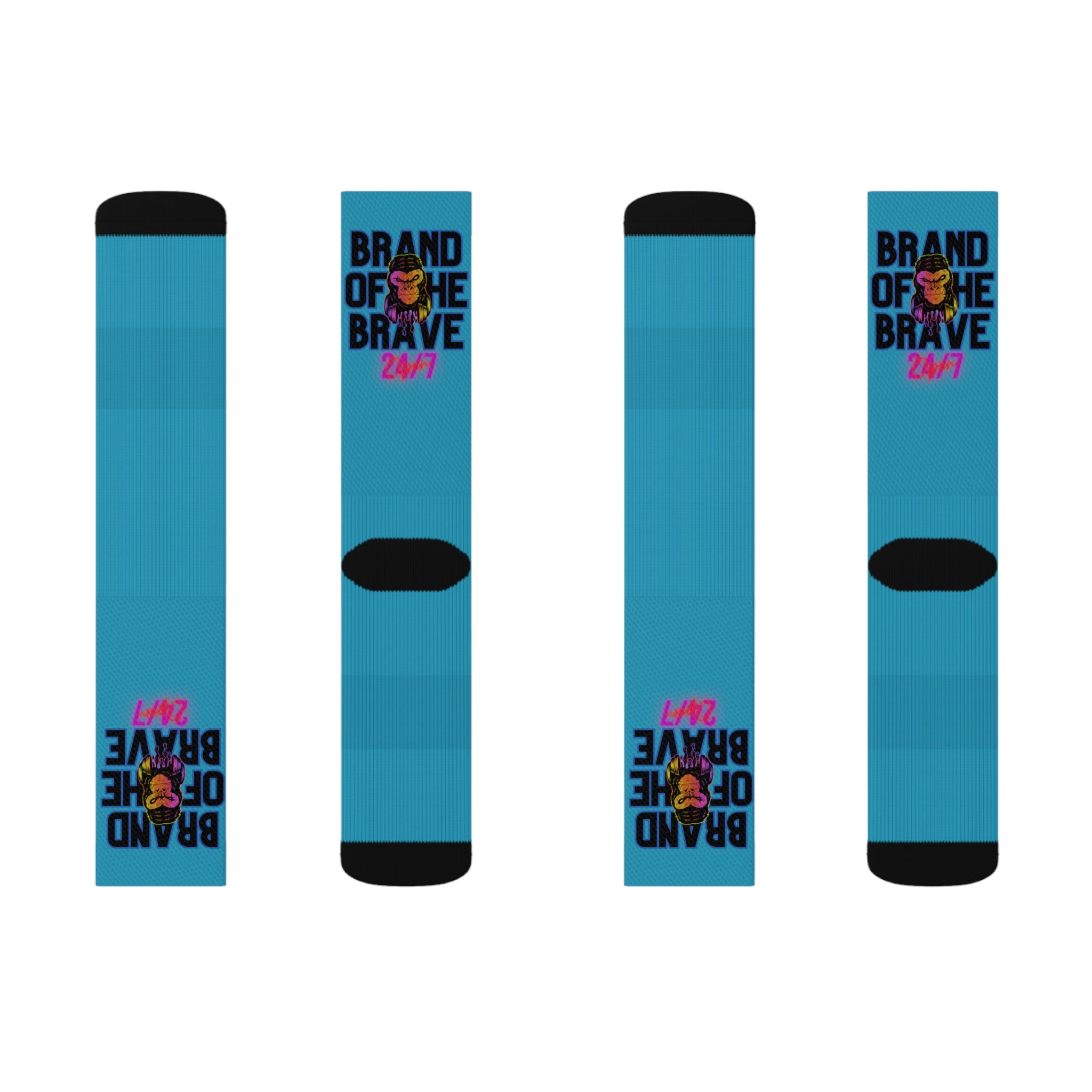 Rich Vibes Brand Of The Brave Turquoise - Sublimation Socks