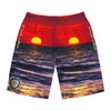 Rich Vibes RR Volt Red Opal Sunset Tiger Shield 1.0 - Men's Board Shorts (AOP)
