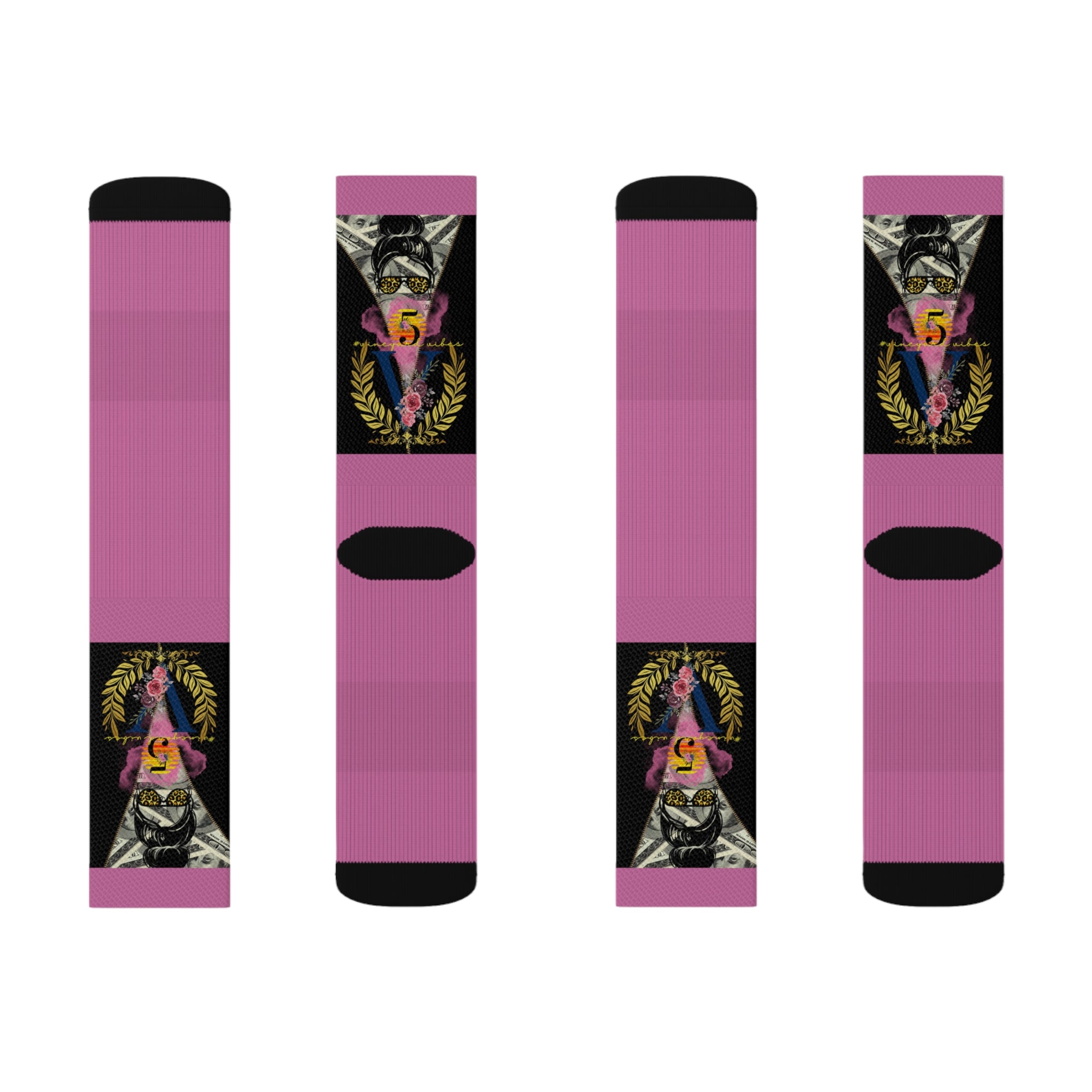 Vineyard Vibes V5 Vibes Colab Light Pink - Sublimation Socks