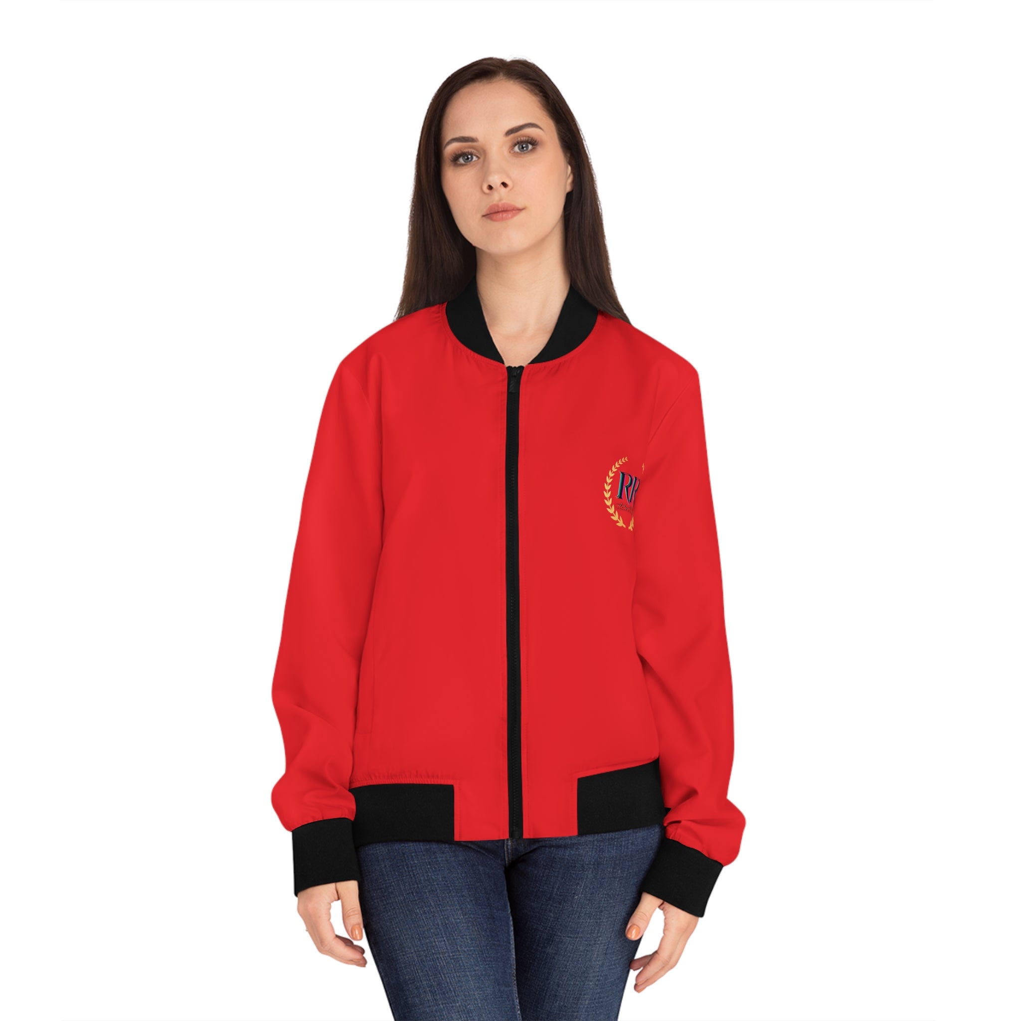 Rich Vibes RR B Eye of the Tiger - Women's Bomber Jacket (AOP) Infrared