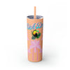 Rich Drip Tropical Pink Palm Tree - Skinny Tumbler with Straw, 20oz