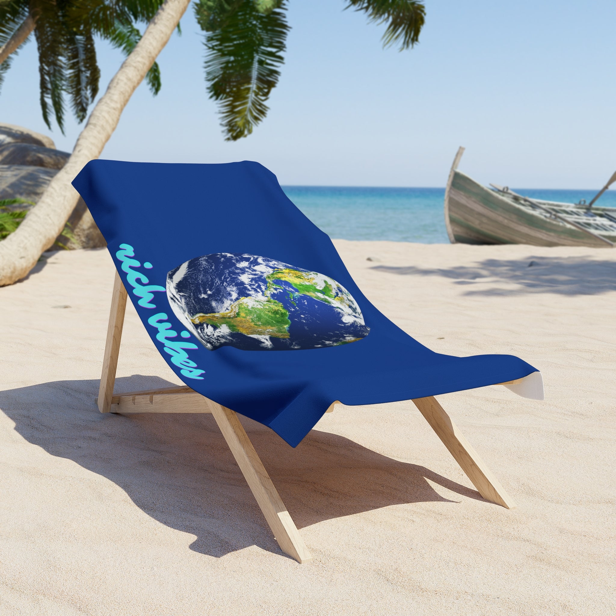 Rich Vibes Royal Blue Global - Beach Towel