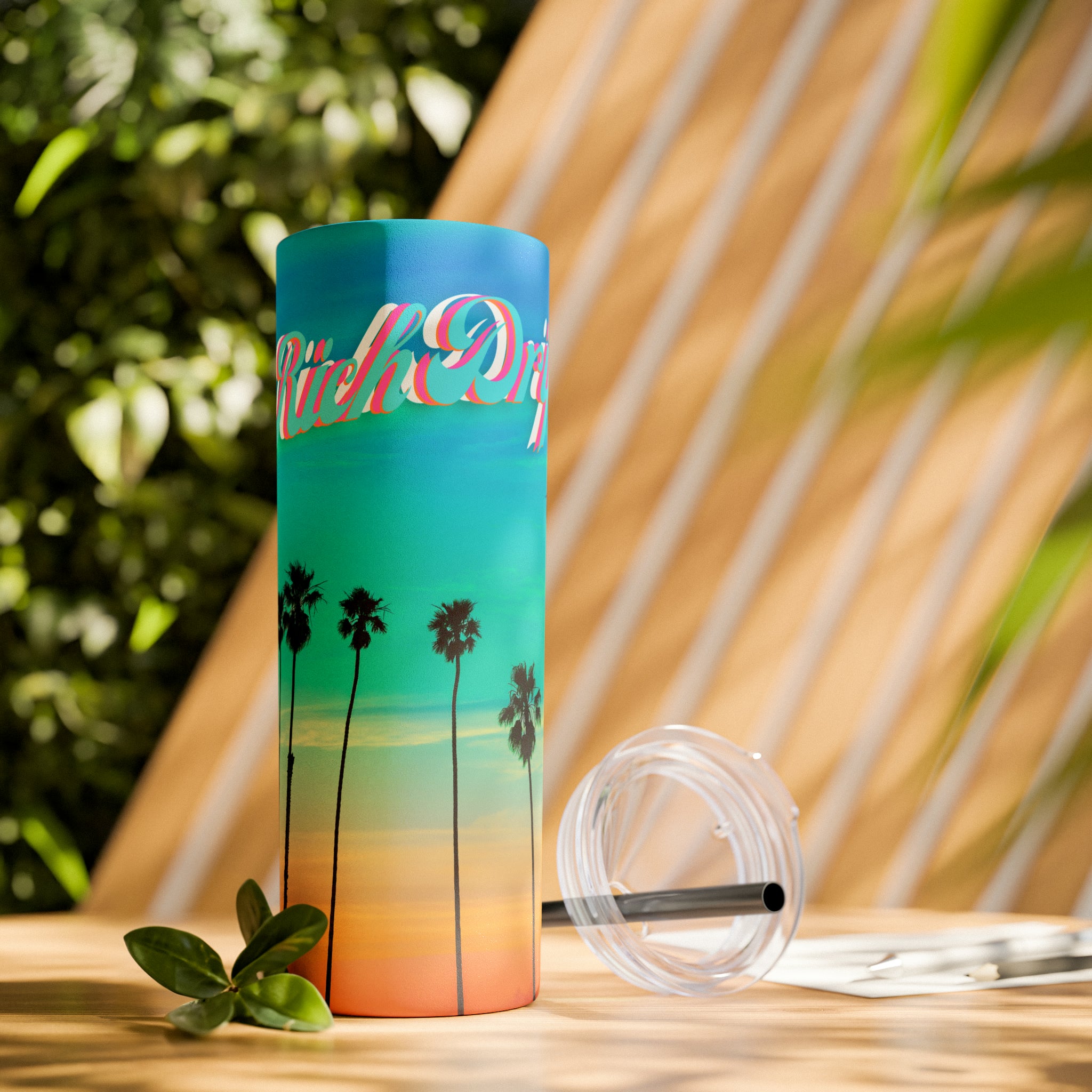 RV Rich Drip Multi-Colored Sunset - Skinny Tumbler with Straw, 20oz