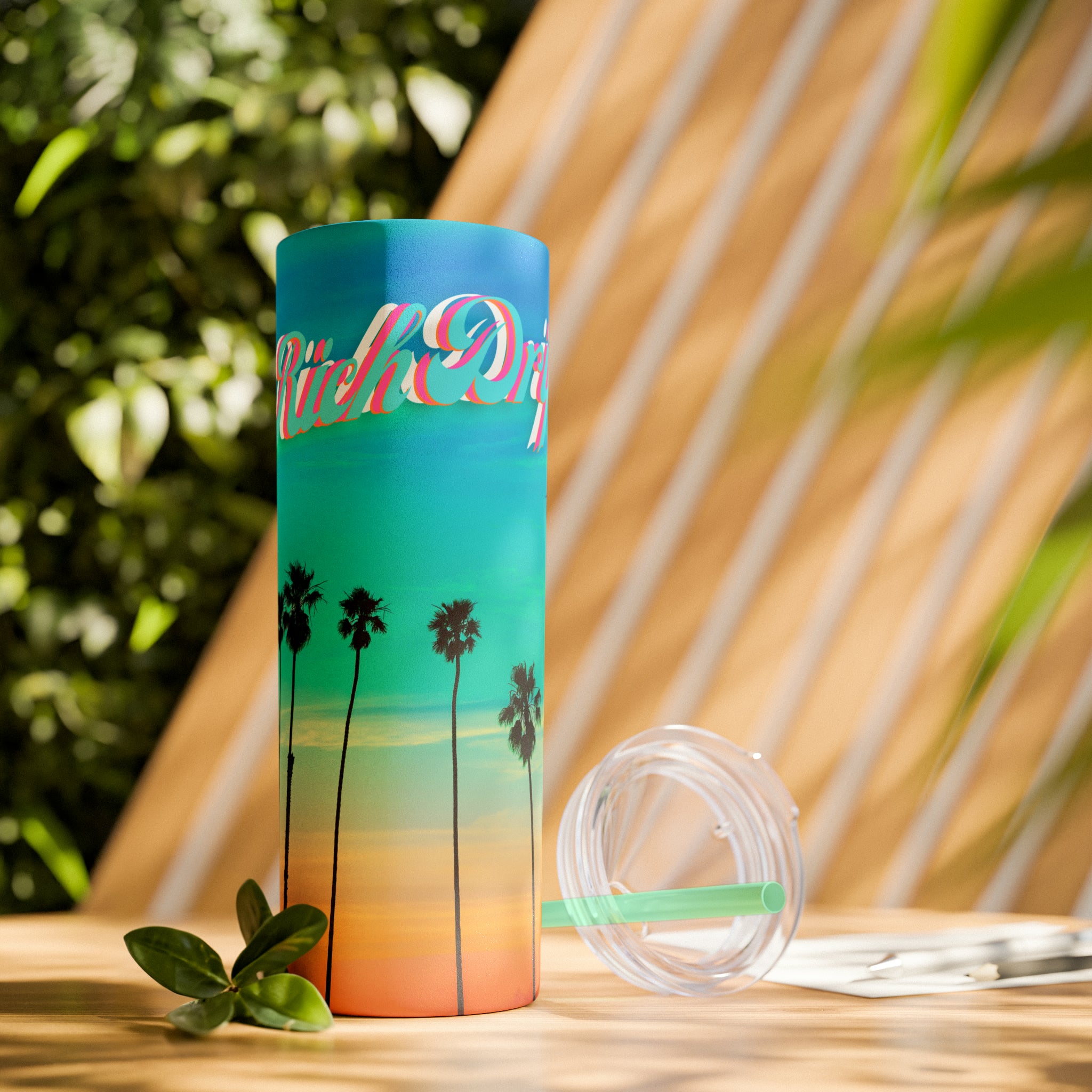 RV Rich Drip Multi-Colored Sunset - Skinny Tumbler with Straw, 20oz