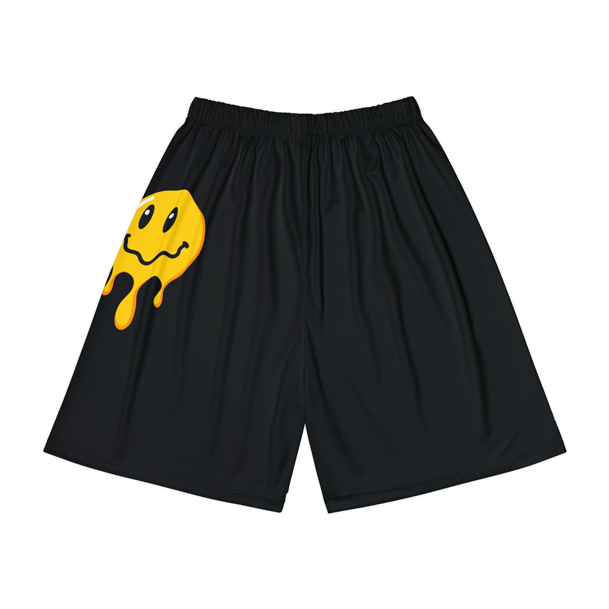 Rich Drip Drippy Smiley Faces Palm Tree Silhouette - Men’s Sports Shorts (AOP) Black