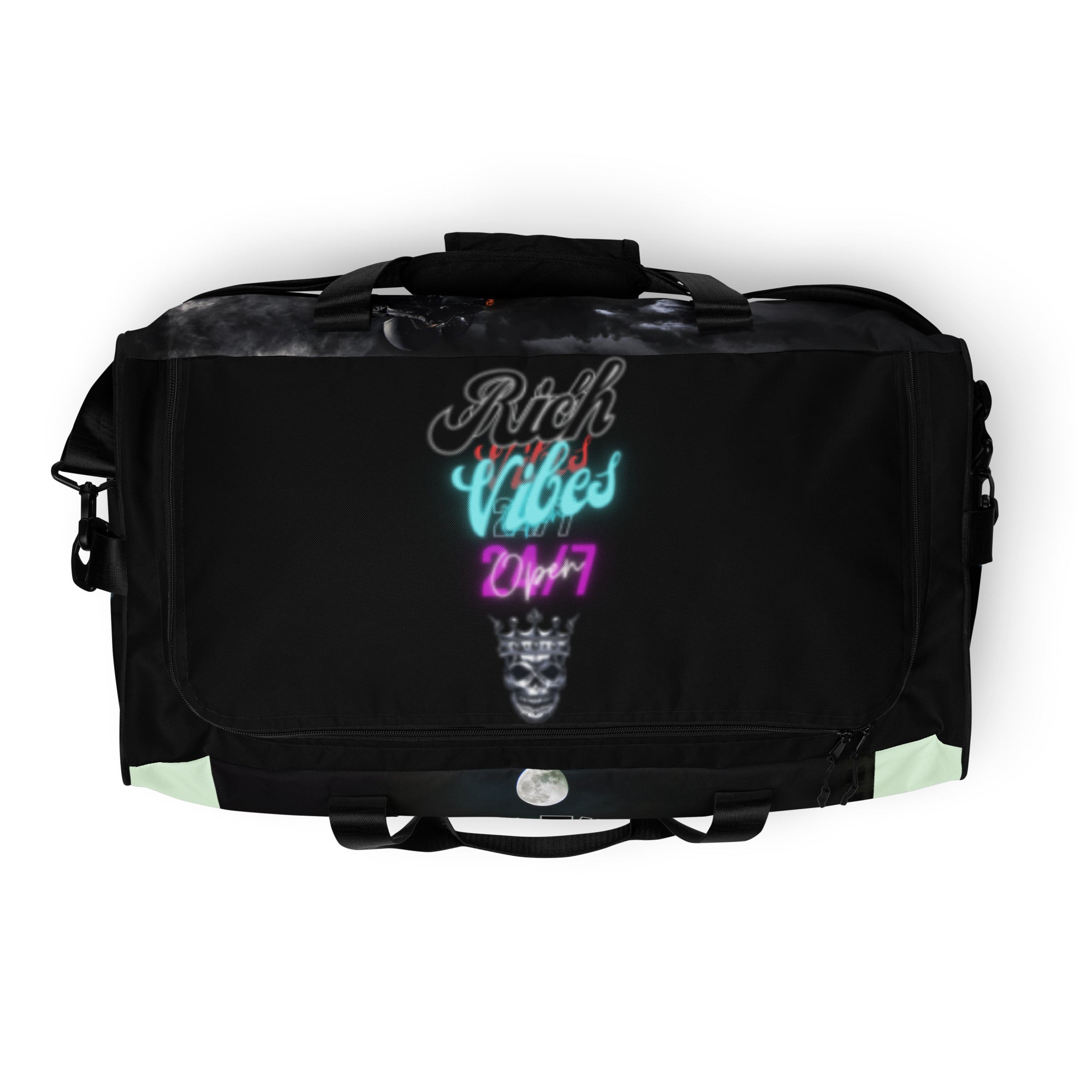 Rich Vibes Brand Of The Brave Bike Life Black Honey Dew Duffle bag