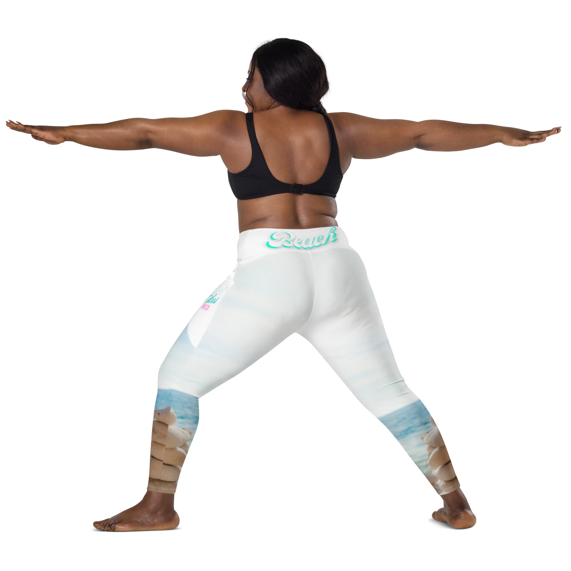 Beach Vibes Zen Stones Leggings with pockets