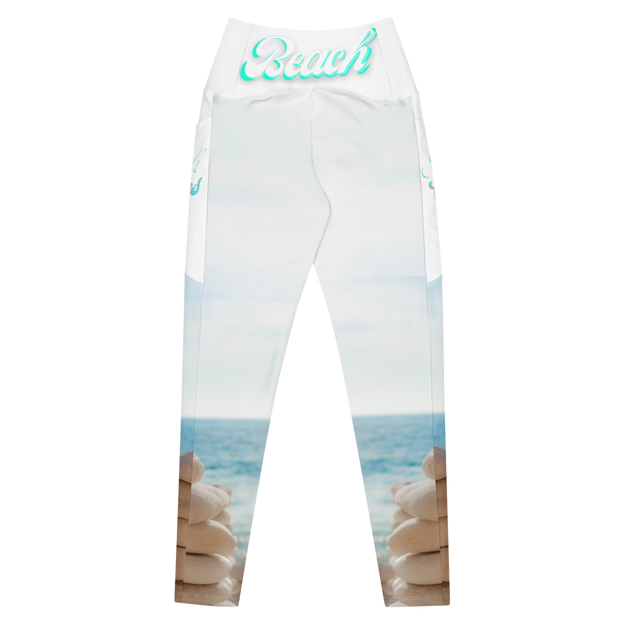 Beach Vibes Zen Stones Leggings with pockets