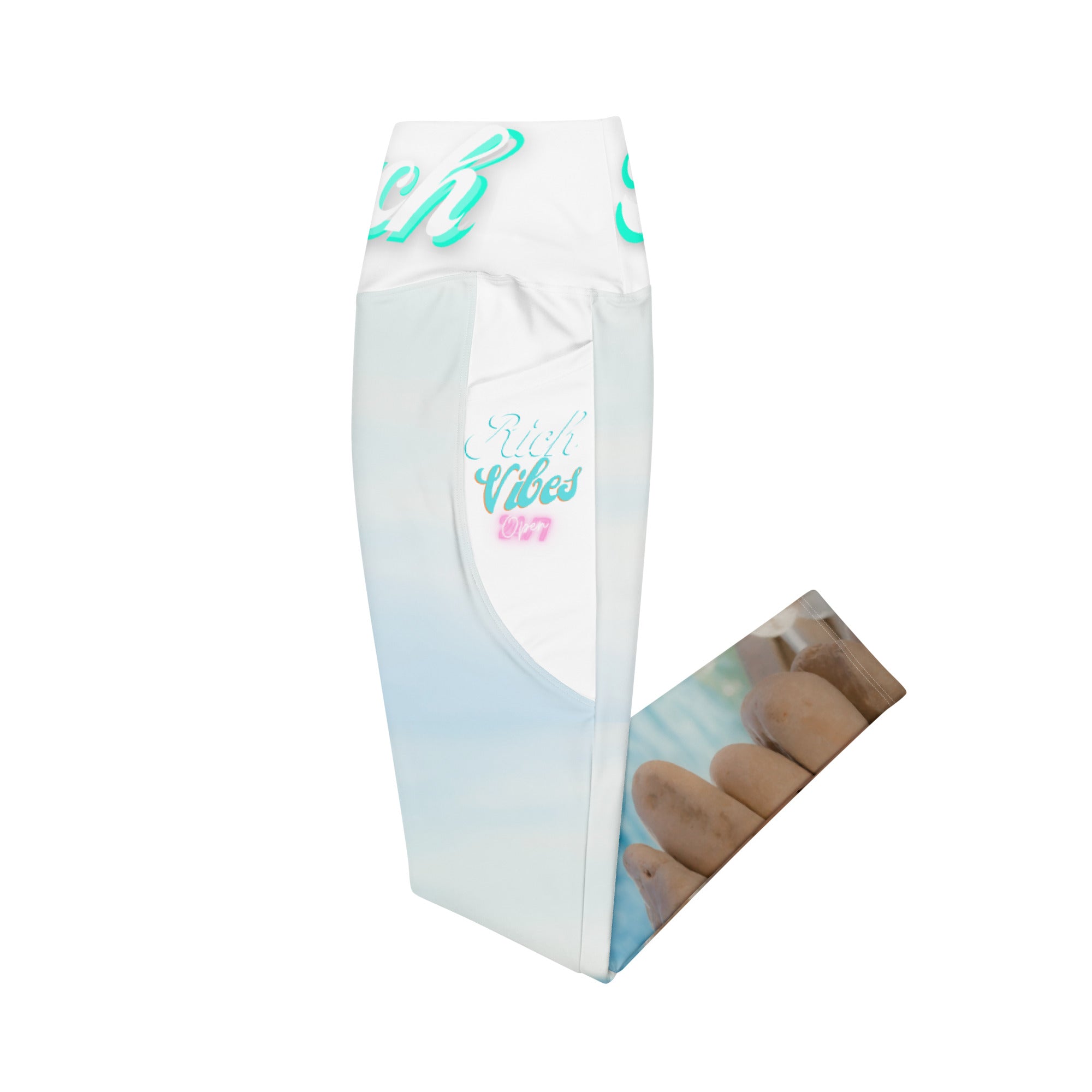 Beach Vibes Zen Stones Leggings with pockets