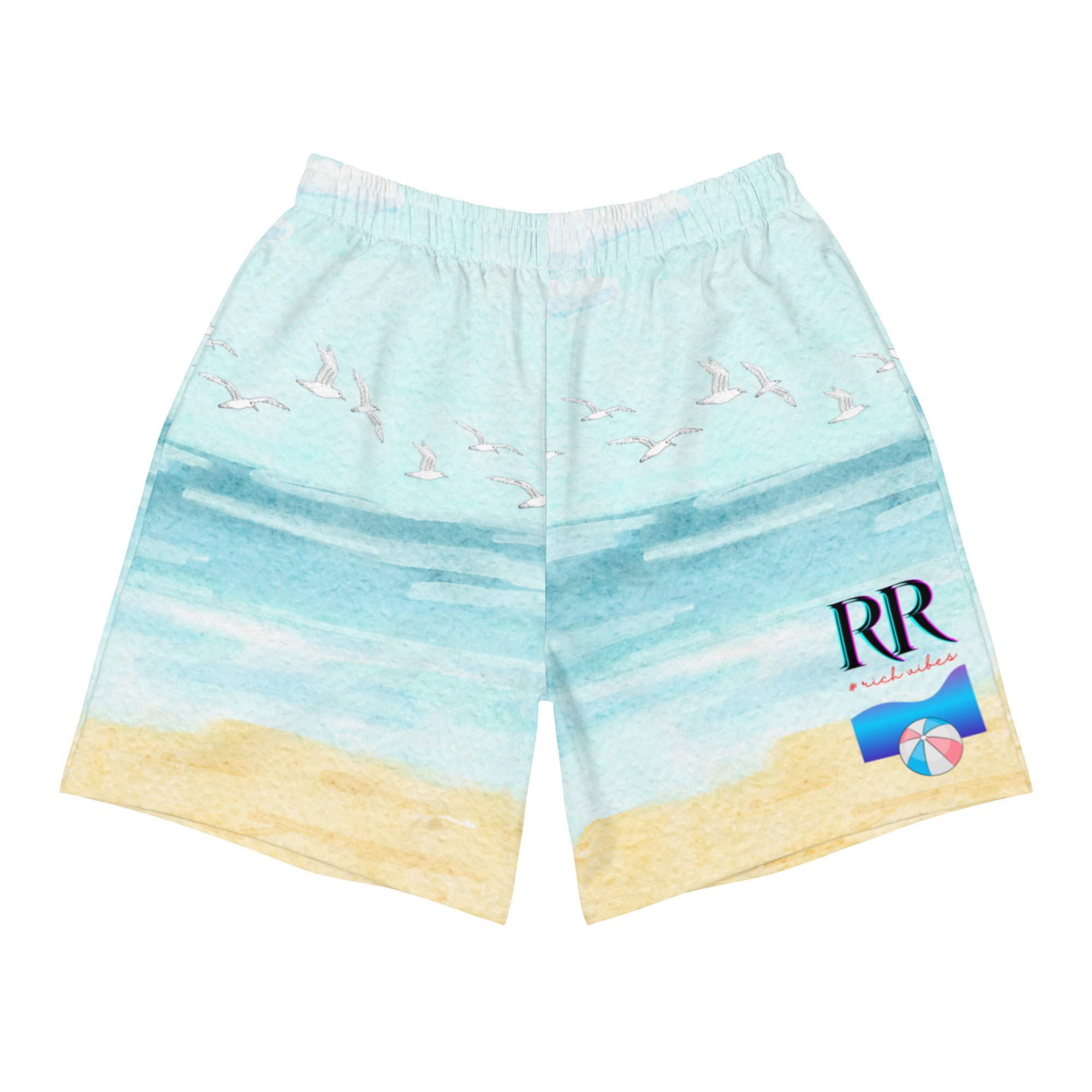 Rich Vibes Blue Skies Beach Vibes RR - Men's Recycled Athletic Shorts