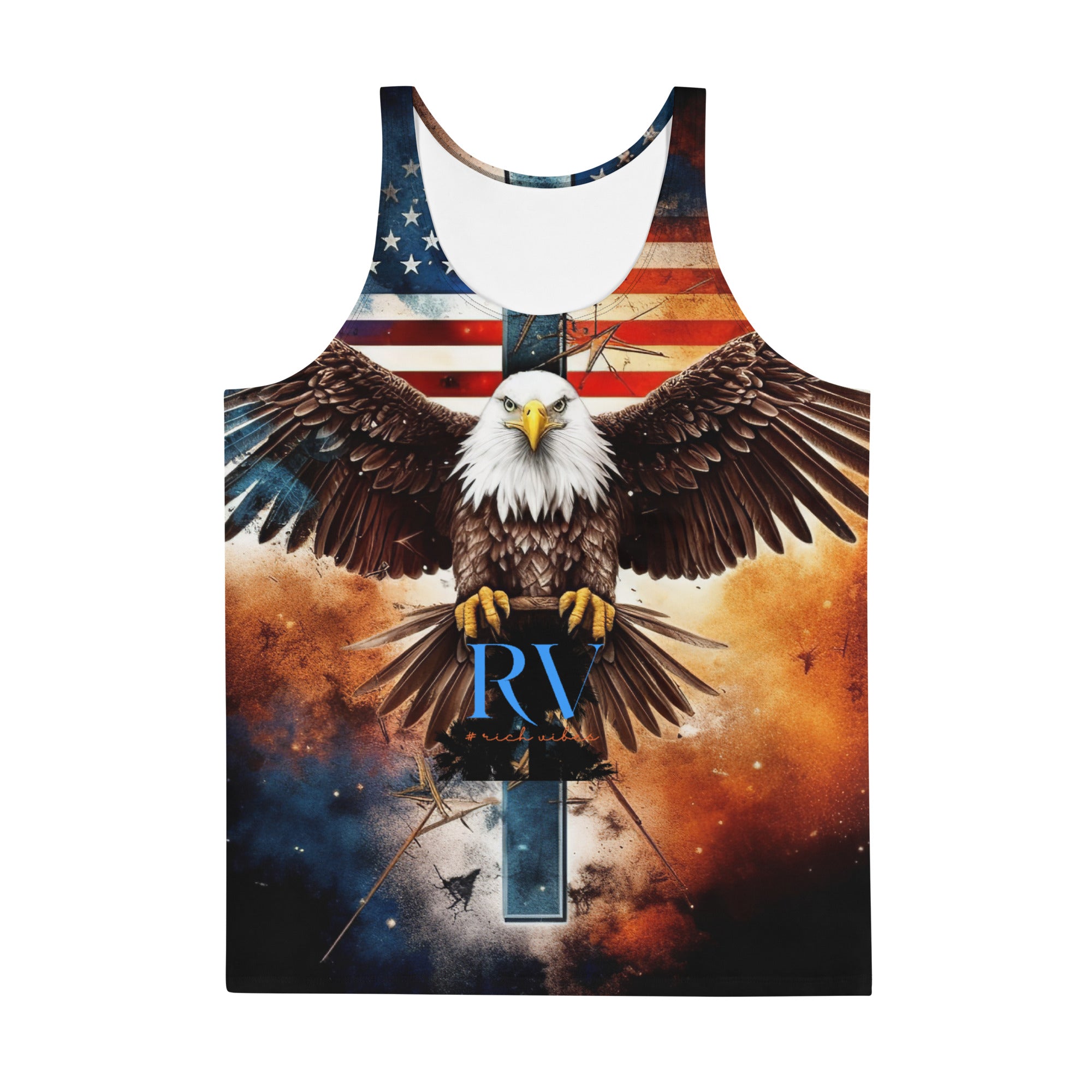 Rich Vibes Brand Of The Brave American Bald Eagle - Tank Top