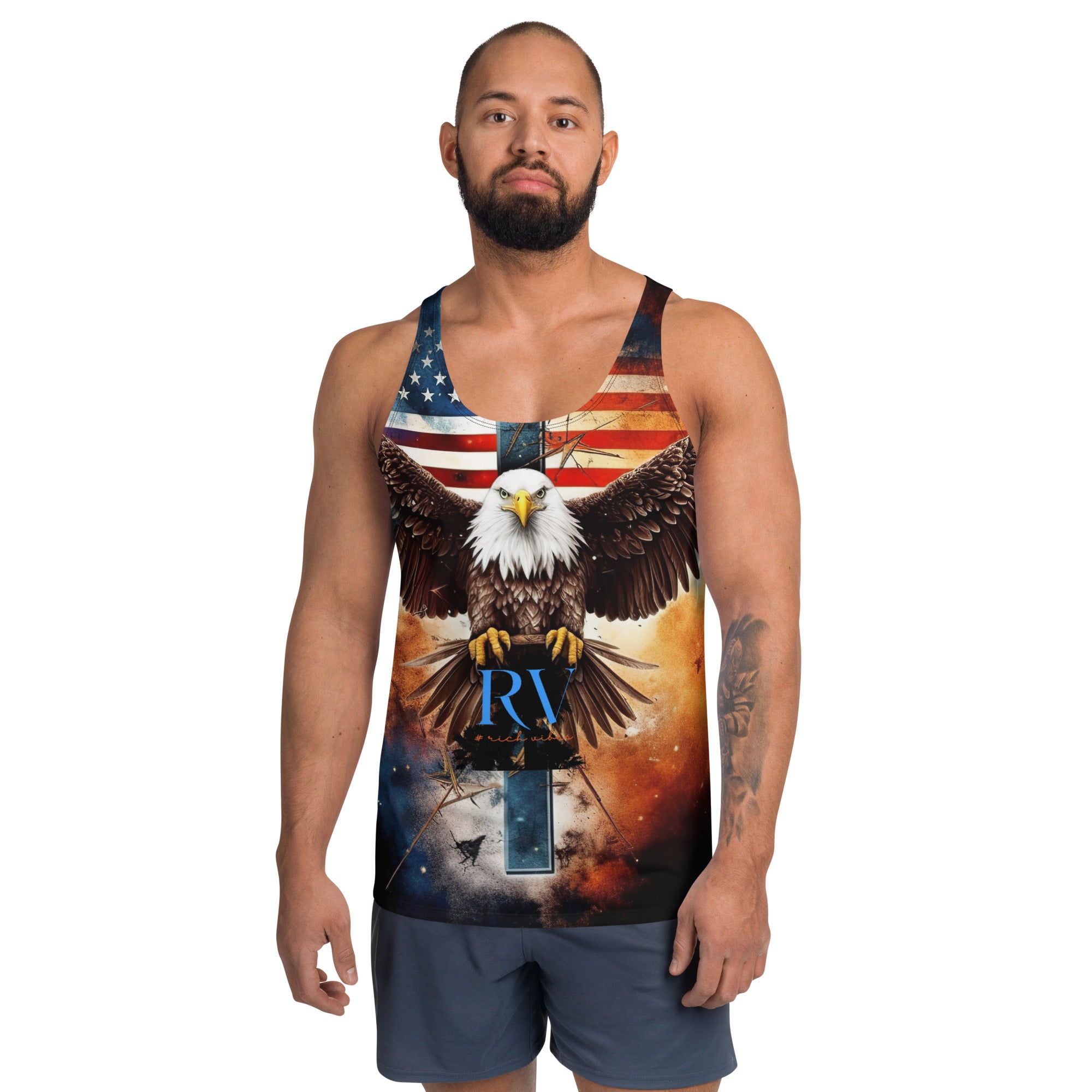 Rich Vibes Brand Of The Brave American Bald Eagle - Tank Top