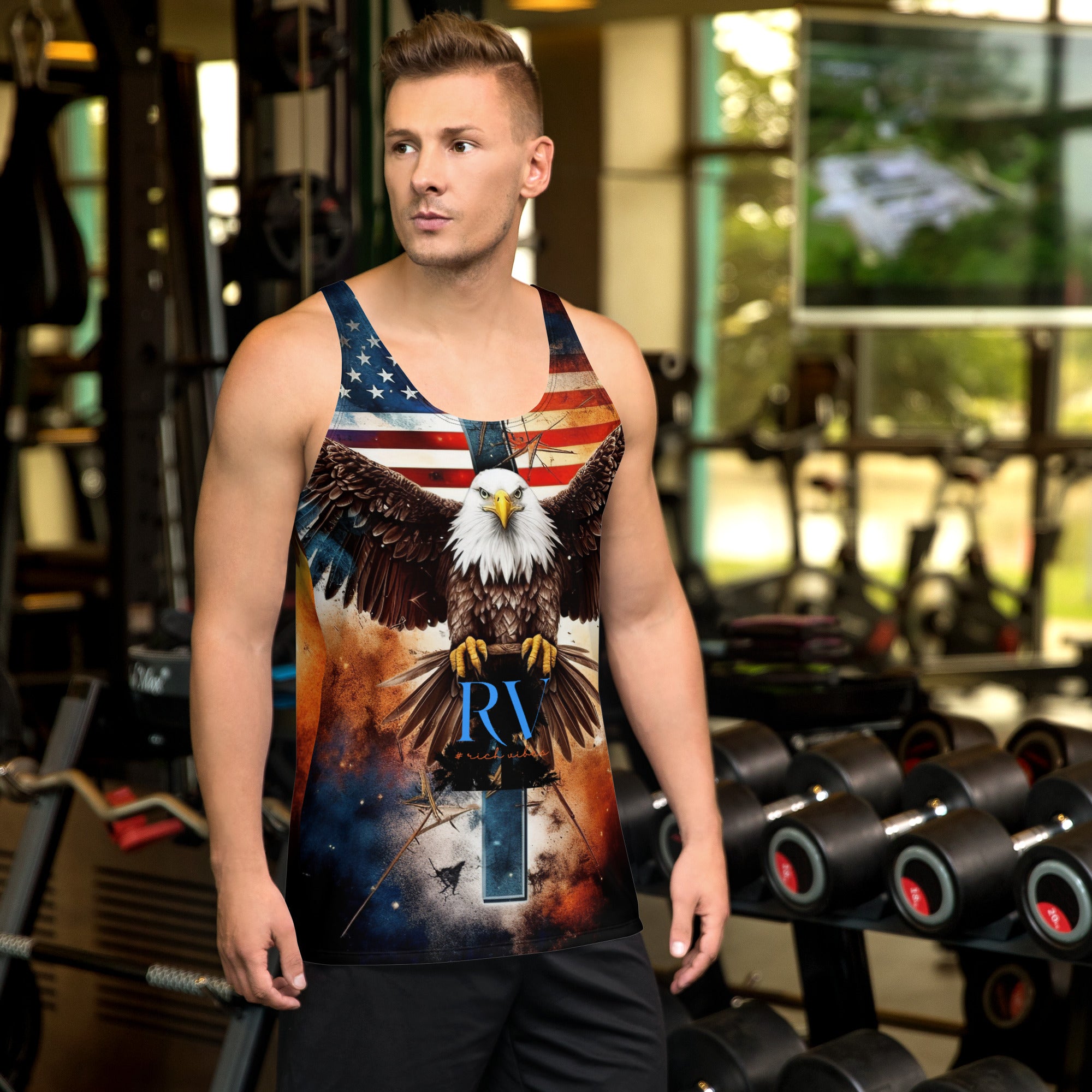 Rich Vibes Brand Of The Brave American Bald Eagle - Tank Top