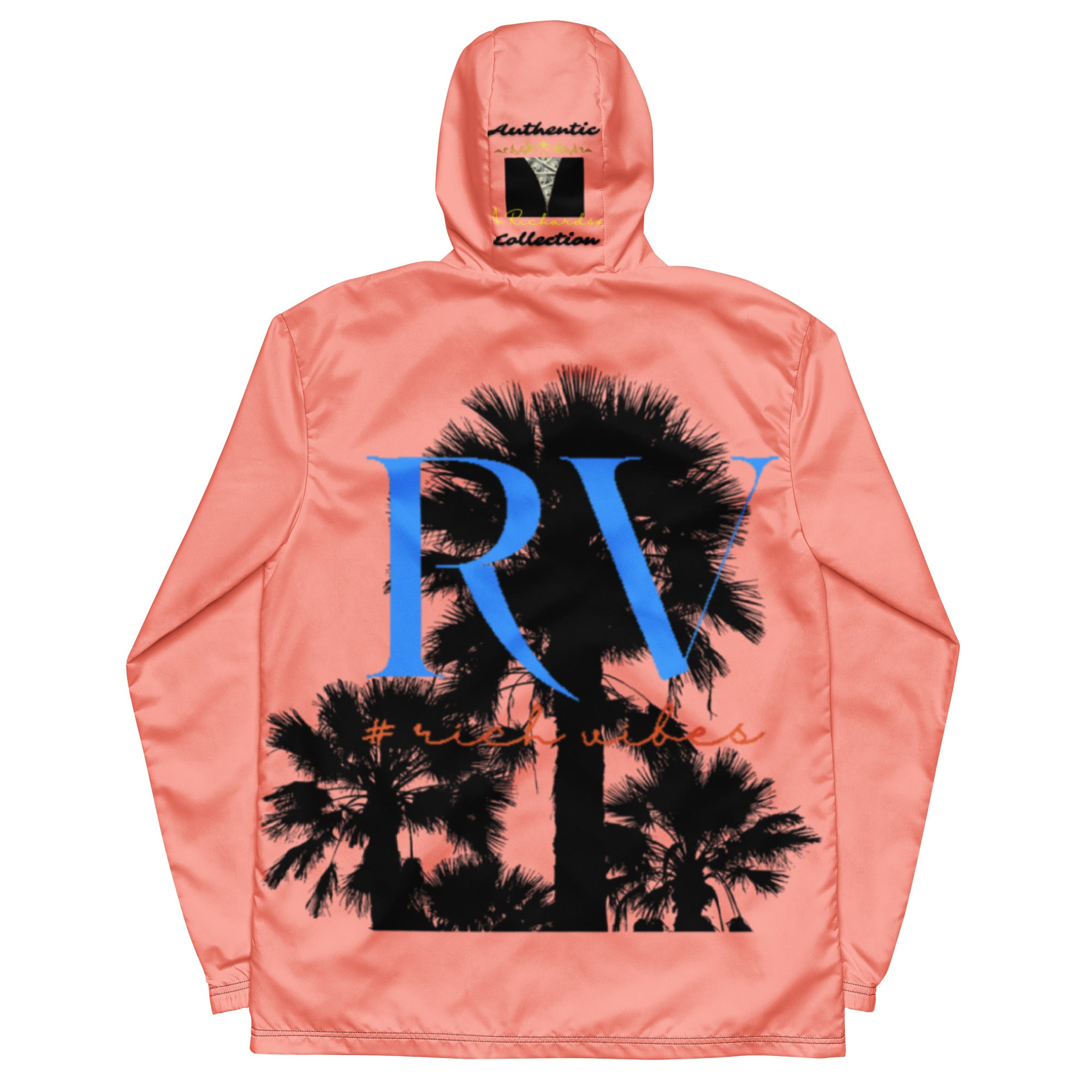 Rich Vibes RV Palm Tree Rose Bud Archangel Signature Collection - Men’s windbreaker