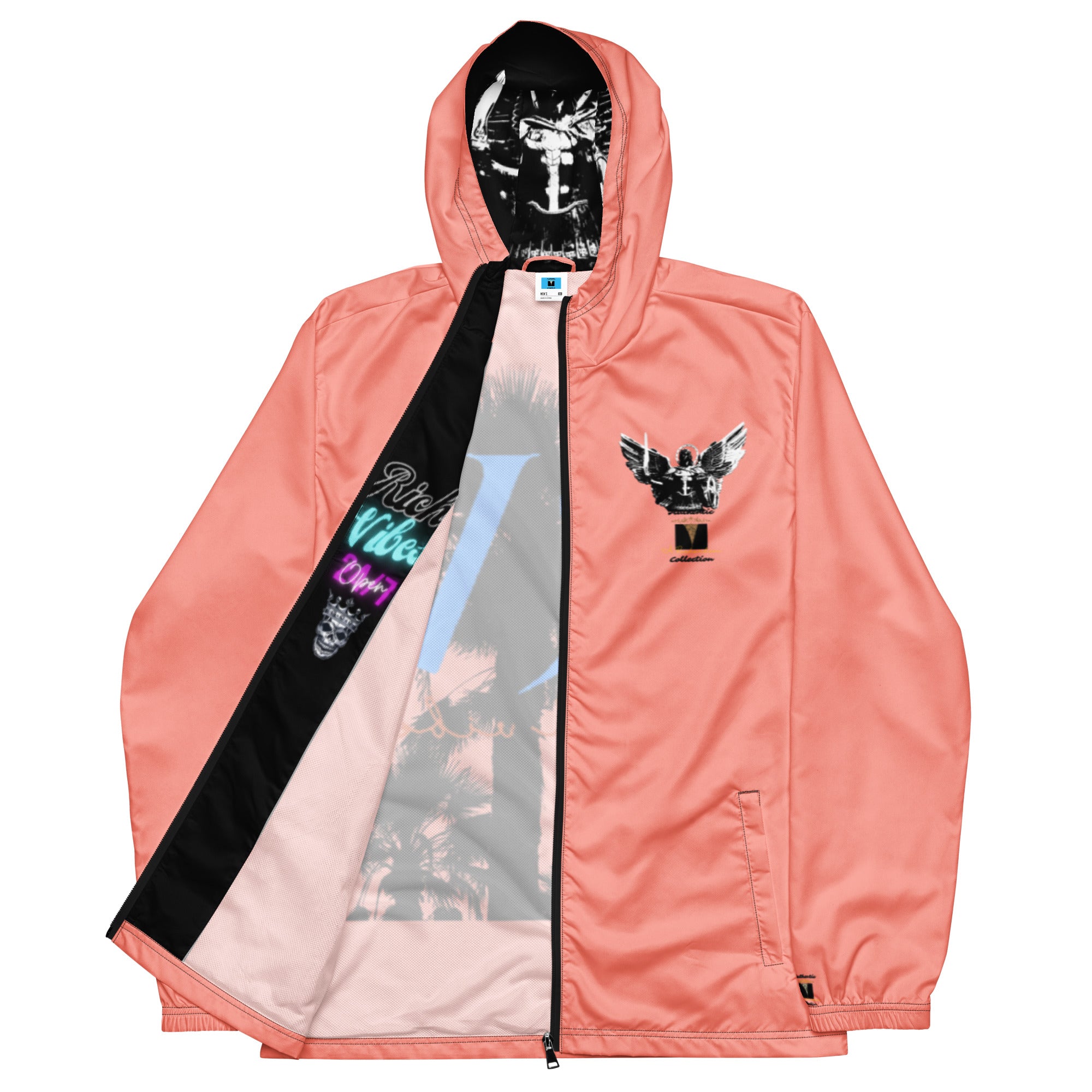 Rich Vibes RV Palm Tree Rose Bud Archangel Signature Collection - Men’s windbreaker