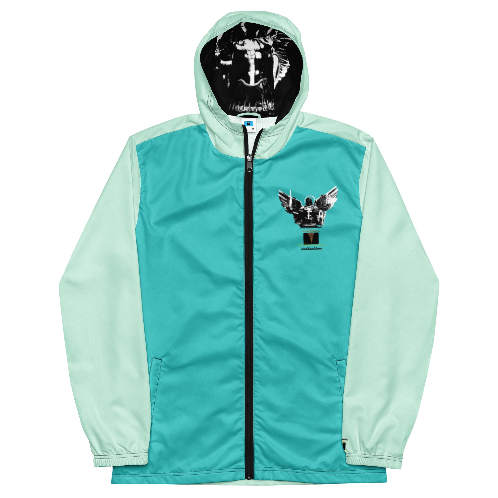 Rich Vibes RV Palm Tree Turquoise Humming Bird Archangel Signature Collection - Men’s windbreaker