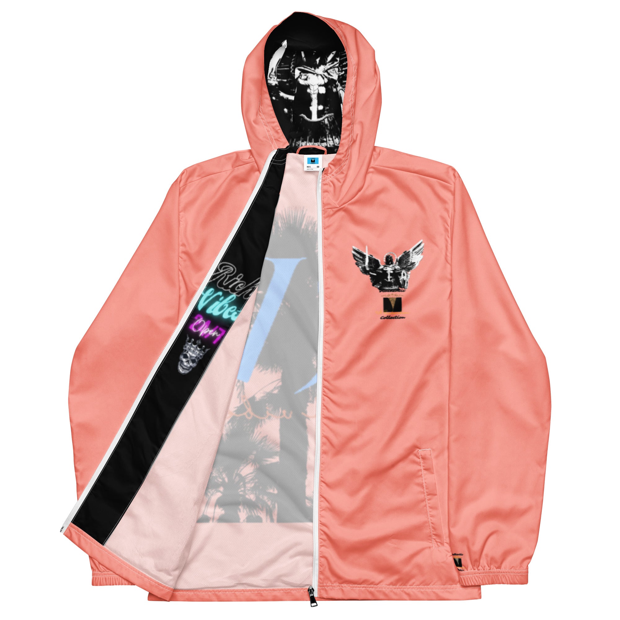 Rich Vibes RV Palm Tree Rose Bud Archangel Signature Collection - Men’s windbreaker