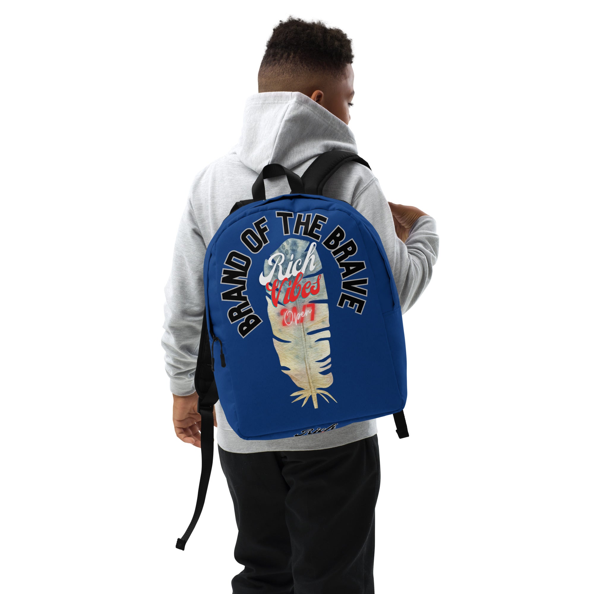 Brand Of The Brave Rich Vibes 1 Feather Blue 01 Minimalist Backpack