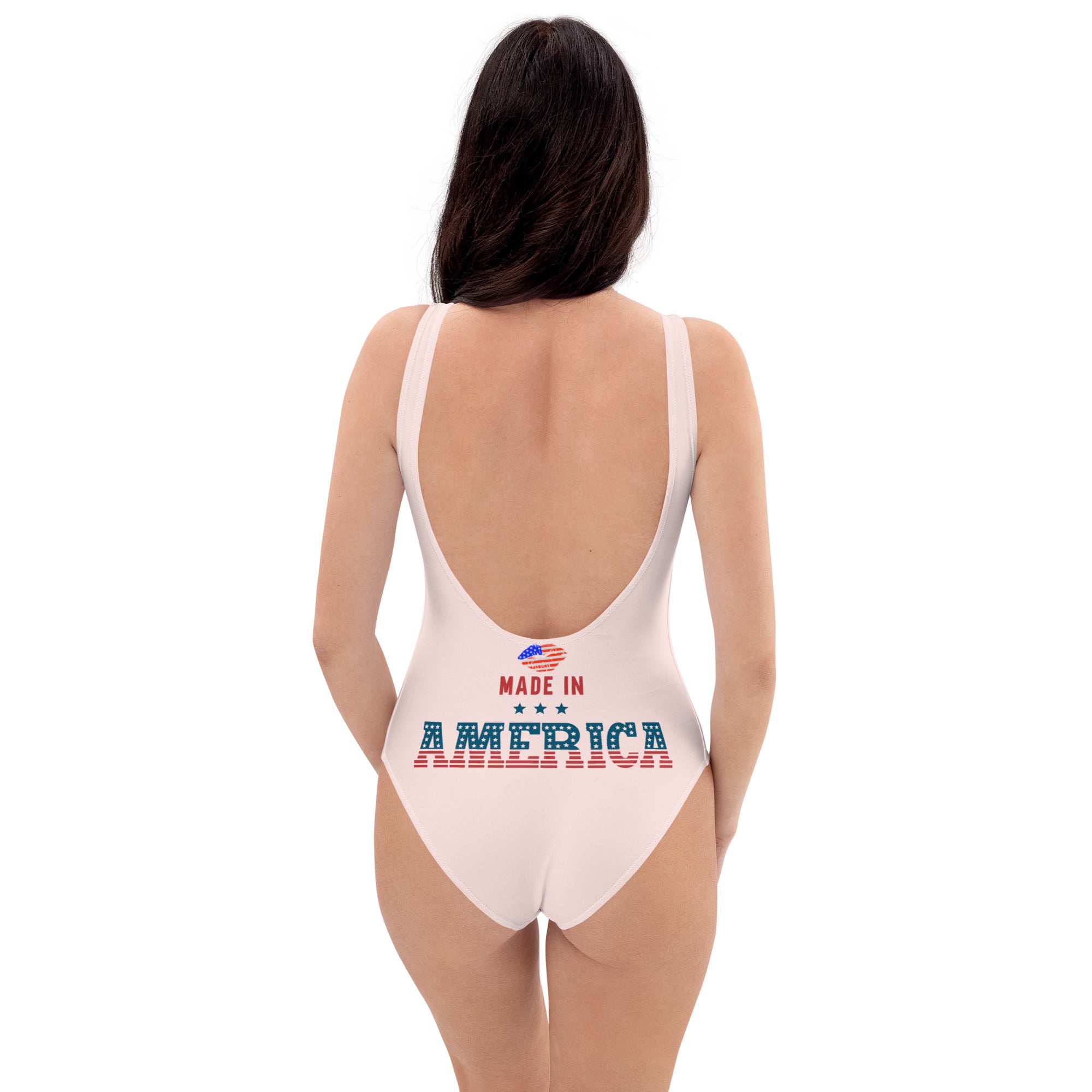Blessed American Lady Made In America Back 2.0 - Misty Rose One-Piece Swimsuit