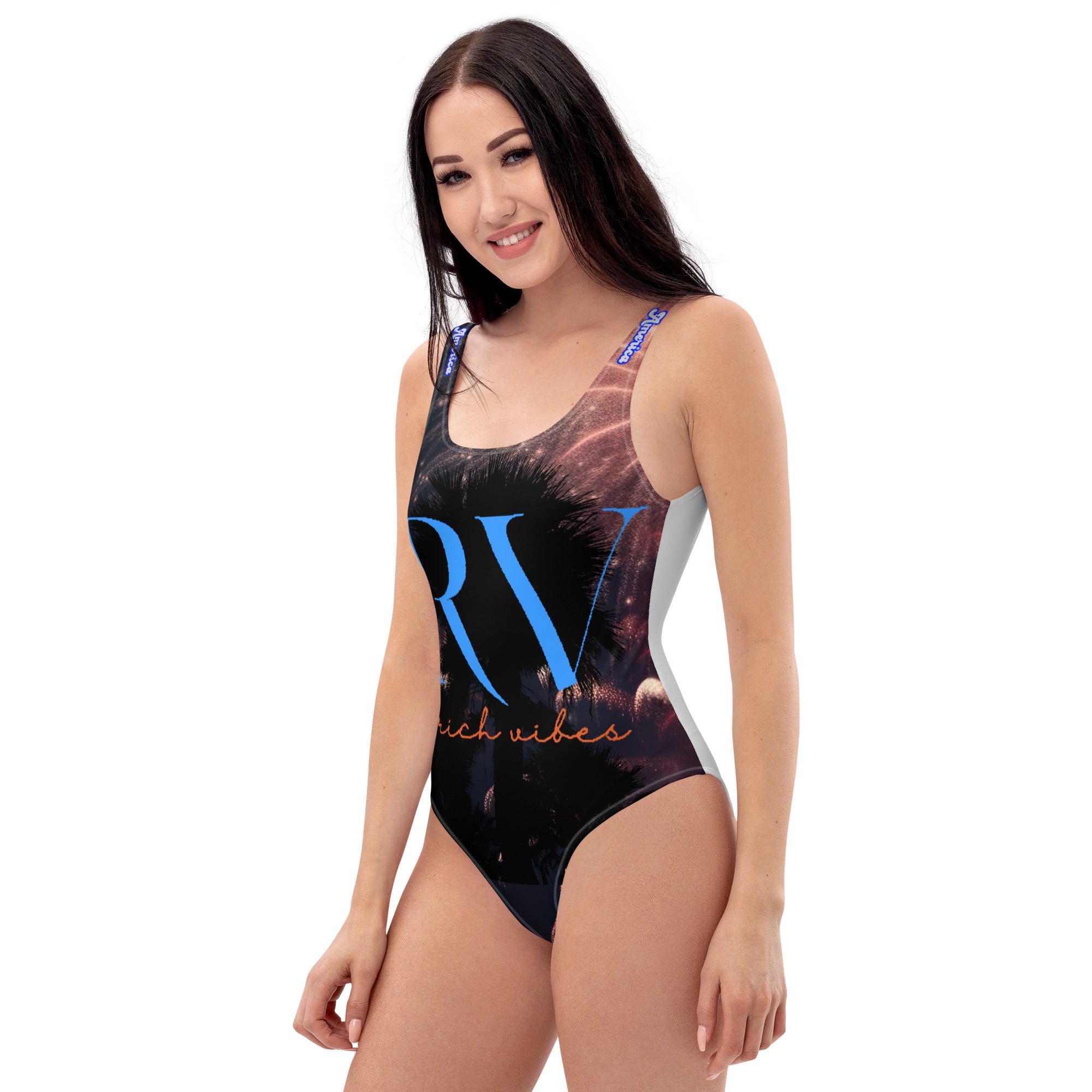 Rich Vibes Heart Beat Made In America Back 1.0 White - One-Piece Swimsuit