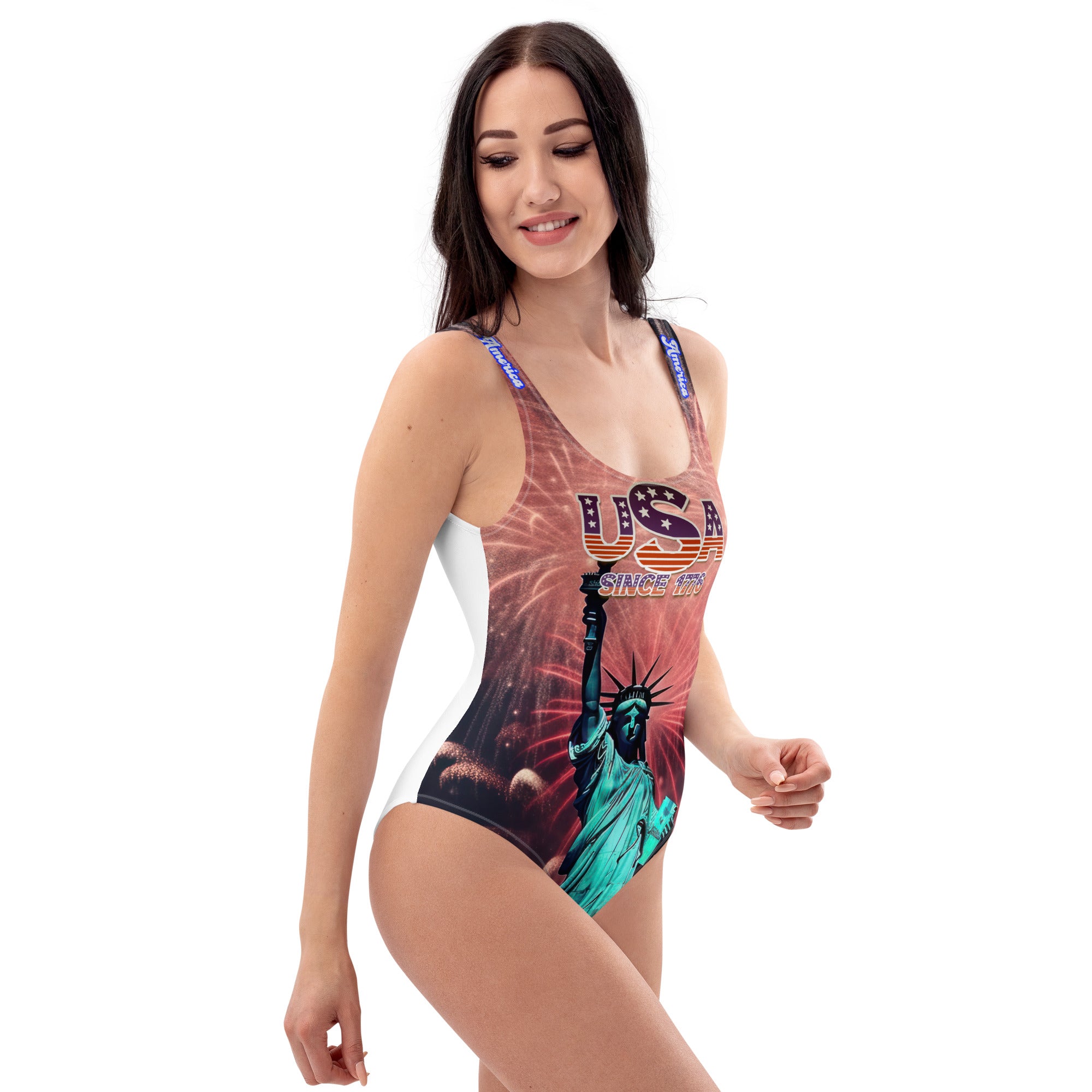 Statue Of Liberty Made In America Back 1.0 - One-Piece Swimsuit