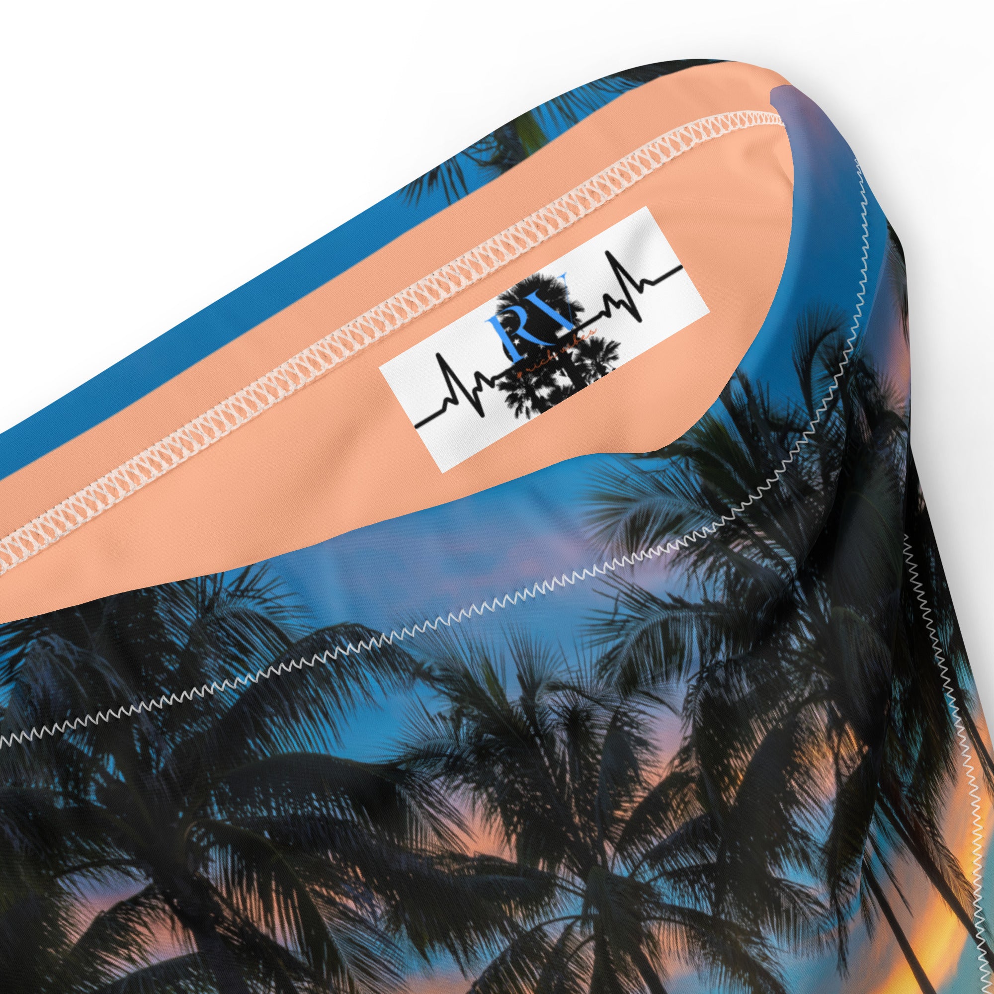 Rich Vibes RV Palm Tree South Beach Sunset Peach - Recycled high-waisted bikini bottom