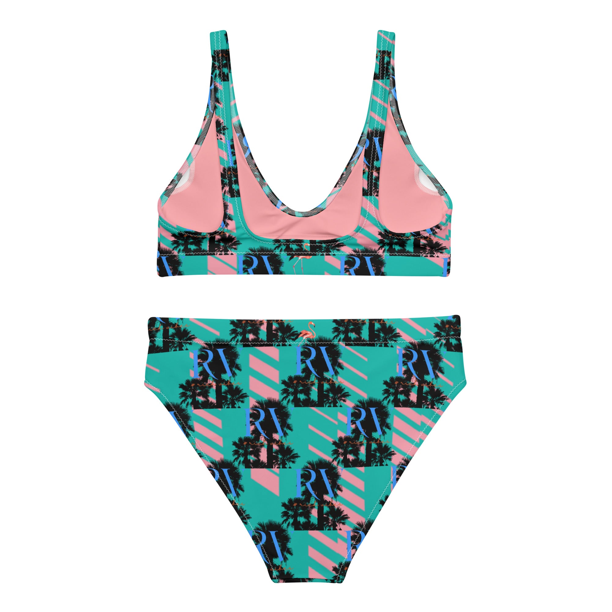 Rich Vibes RV Palm Tree GEO Print - Recycled high-waisted bikini