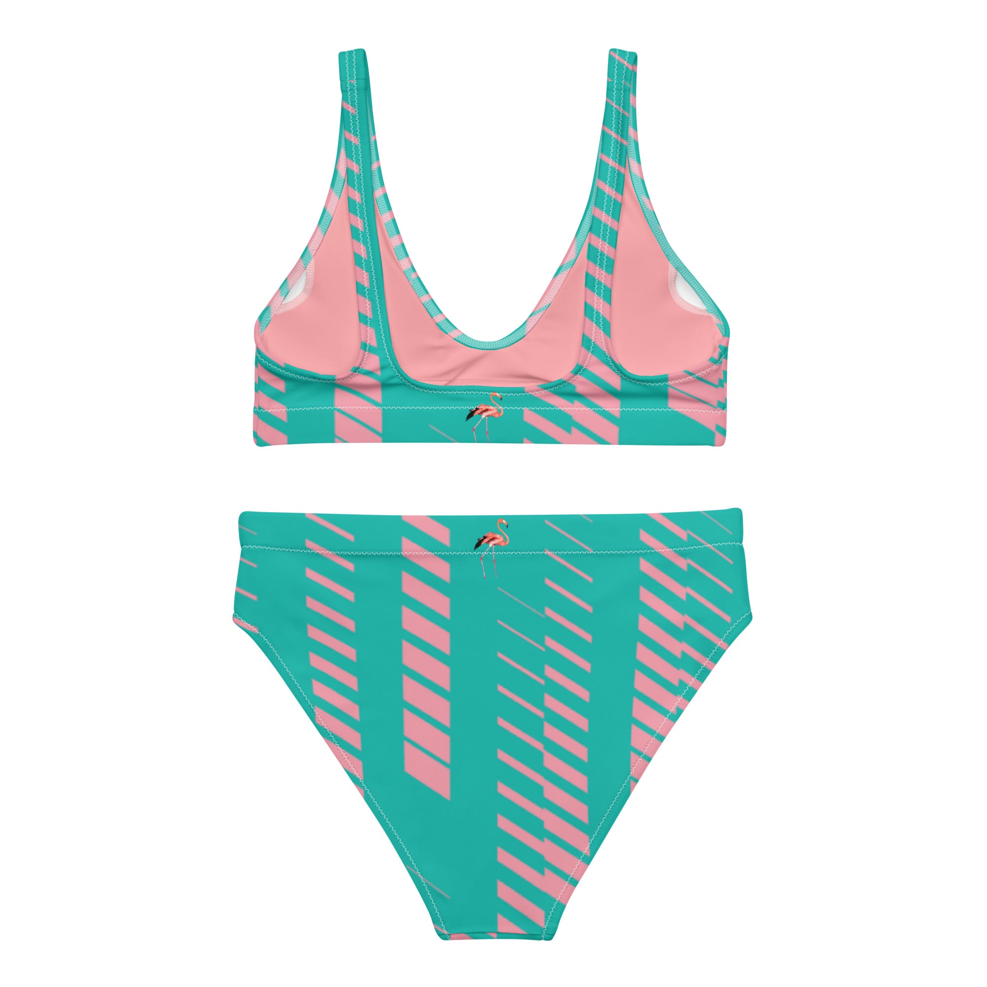 Rich Vibes RV Palm Tree Miami Blue - Recycled high-waisted bikini
